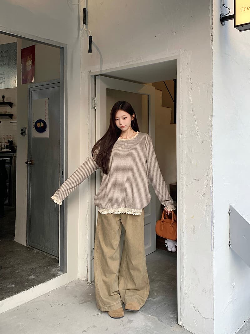 실사 특별 가격 280 그램 모조 캐시미어 긴팔 티셔츠 기본 셔츠 여성 의류 얇은 스타일 레이스 레이스 봄 가을 라운드 넥 맨위 상세 이미지 23