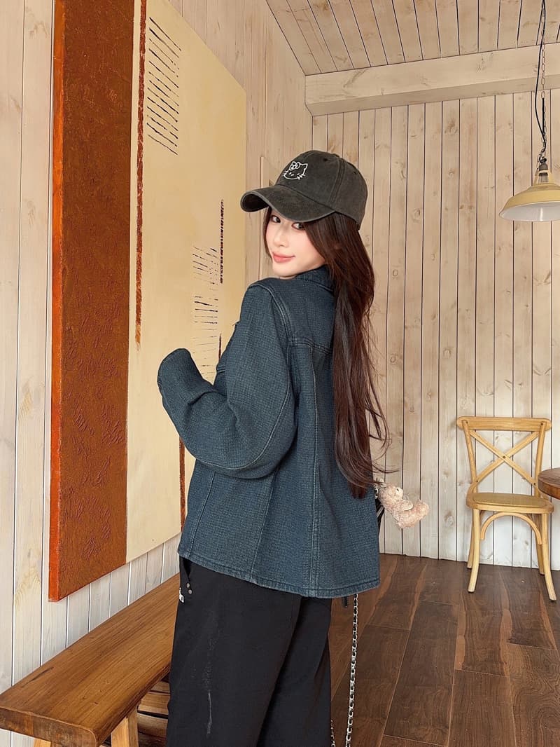 실사 정가 폴로 칼라 주머니 긴팔 마 오래된 데님 여성 코트 봄 새로운 한 부서 레트로 다용도 맨위 상세 이미지 8