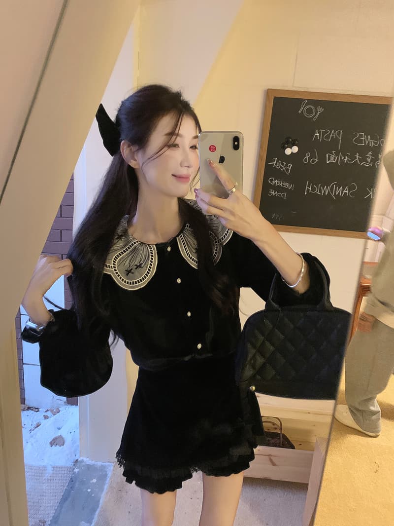 실사 정가 프랑스식 품격 디자인 센스 진주 단추 셔츠 여성 의류 2025 봄 새로운 슬림해 보이는 맨위 상세 이미지 10