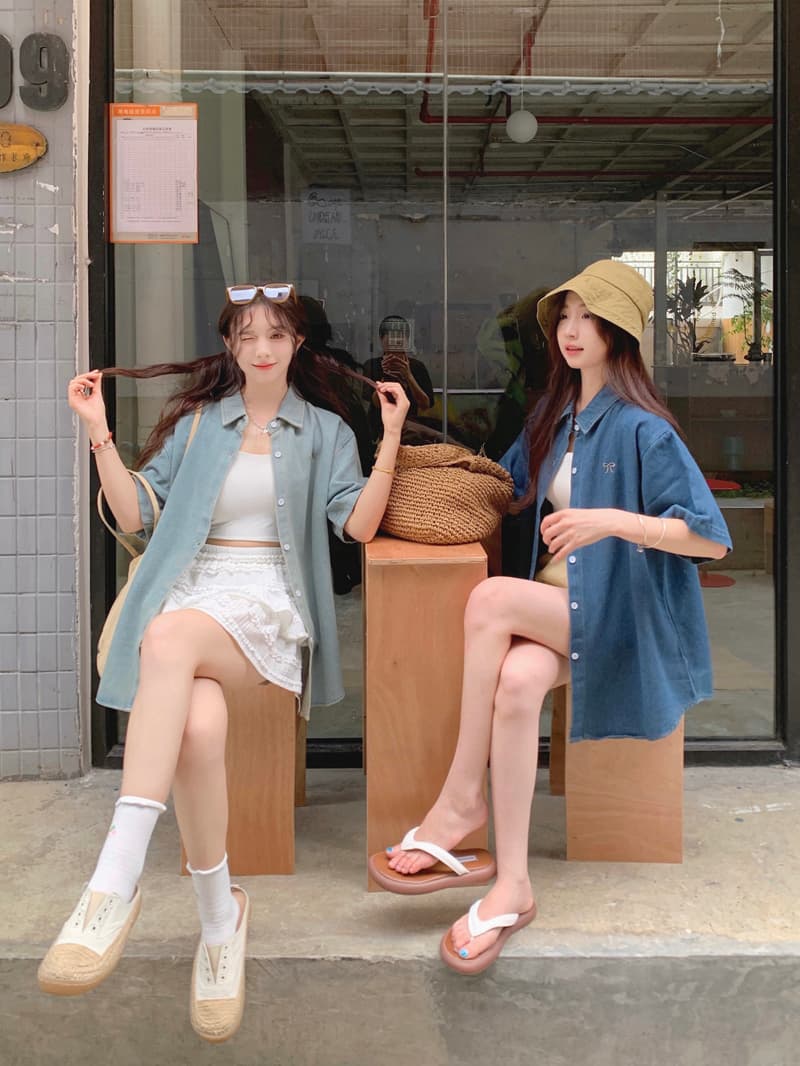 실사 정가 레트로 캐주얼 나비 매듭 자수 여성 셔츠 2026 새로운 POLO 칼라 5 점 소매 맨위 상세 이미지 11