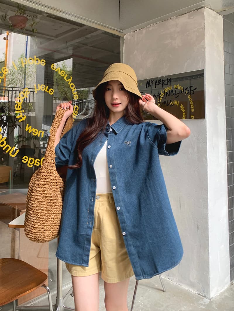 실사 정가 레트로 캐주얼 나비 매듭 자수 여성 셔츠 2026 새로운 POLO 칼라 5 점 소매 맨위 상세 이미지 23