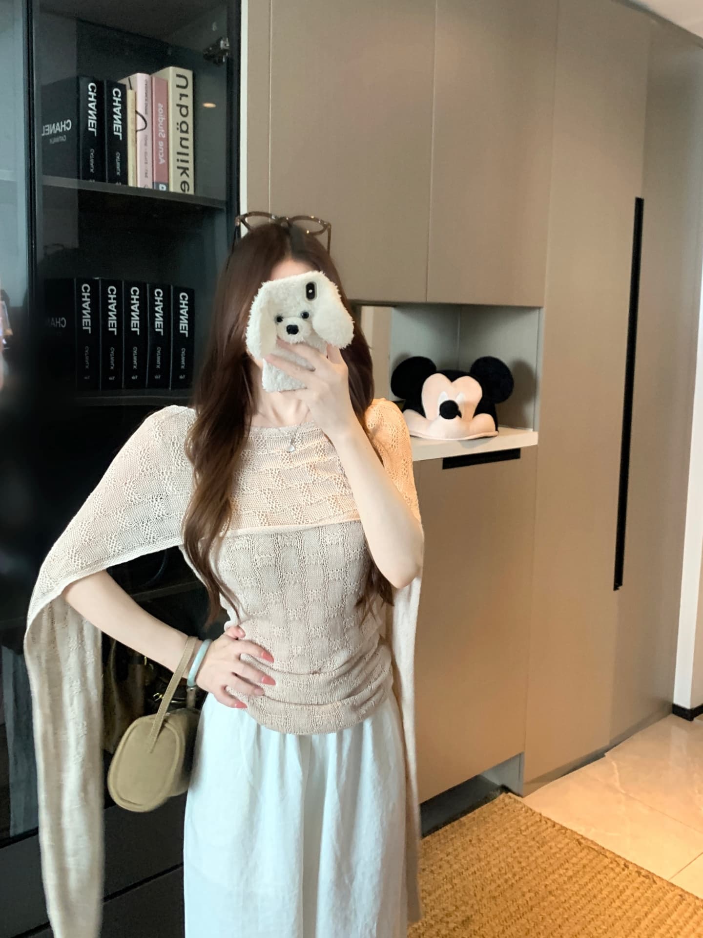 물건 가져 오기 ~까지 Daxi 하오 b03c 리본 비스듬한 어깨 홀로우 아웃 니트 티셔츠 여름 몸매 가꾸기 허리 수축 슬림해 보이는 인사이드 잡아라. 의류 이미지 2