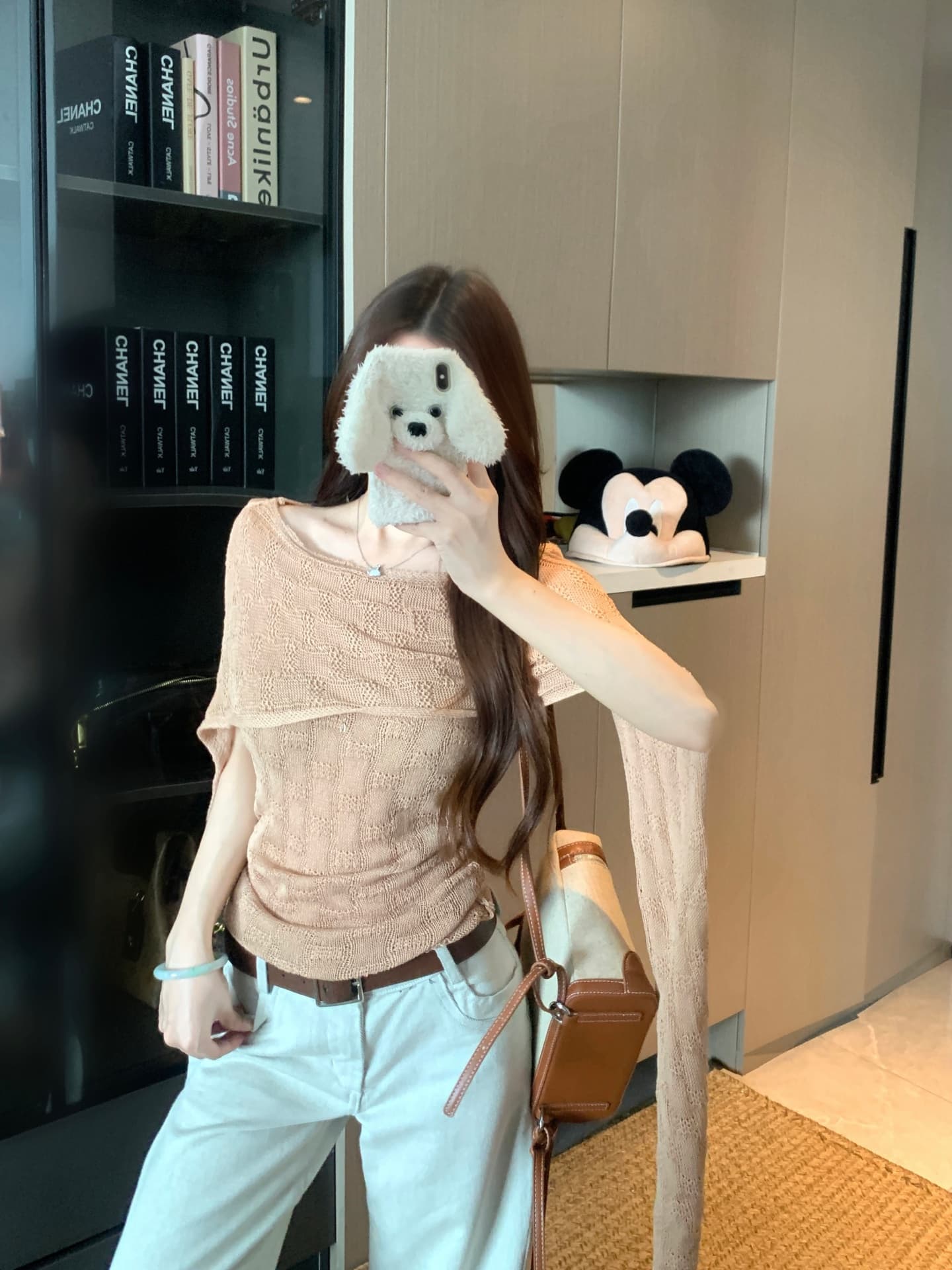 물건 가져 오기 ~까지 Daxi 하오 b03c 리본 비스듬한 어깨 홀로우 아웃 니트 티셔츠 여름 몸매 가꾸기 허리 수축 슬림해 보이는 인사이드 잡아라. 의류 상세 이미지 2