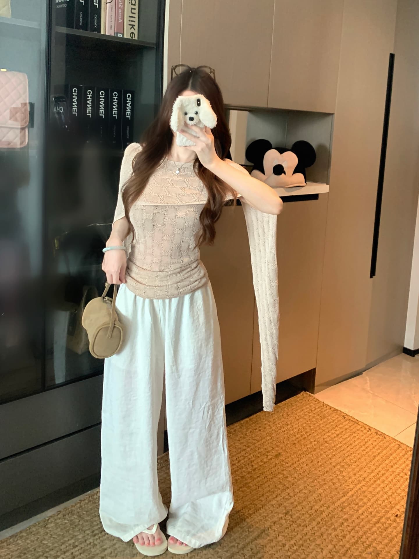 물건 가져 오기 ~까지 Daxi 하오 b03c 리본 비스듬한 어깨 홀로우 아웃 니트 티셔츠 여름 몸매 가꾸기 허리 수축 슬림해 보이는 인사이드 잡아라. 의류 상세 이미지 10