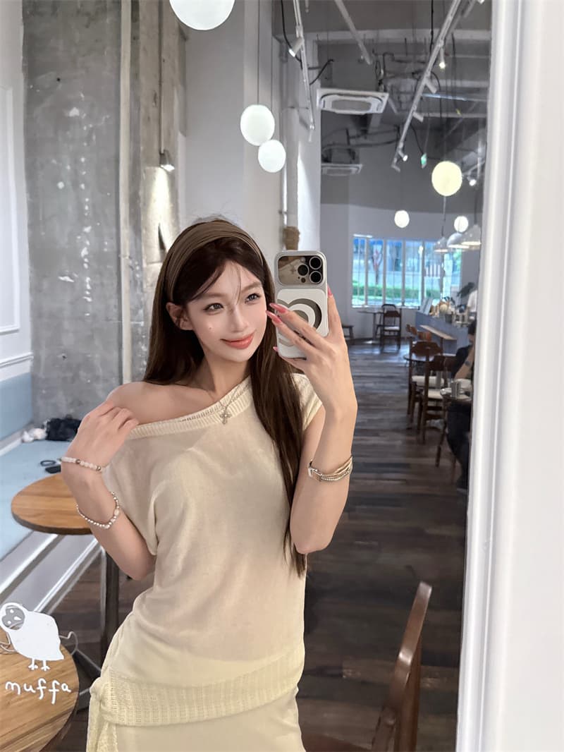 실사 정가 한 부서 라이 경기 서울 아마 혼방 세트 대 u 칼라 표지 고기 부드러운 품격 롱 스커트 투피스 세트 상세 이미지 20