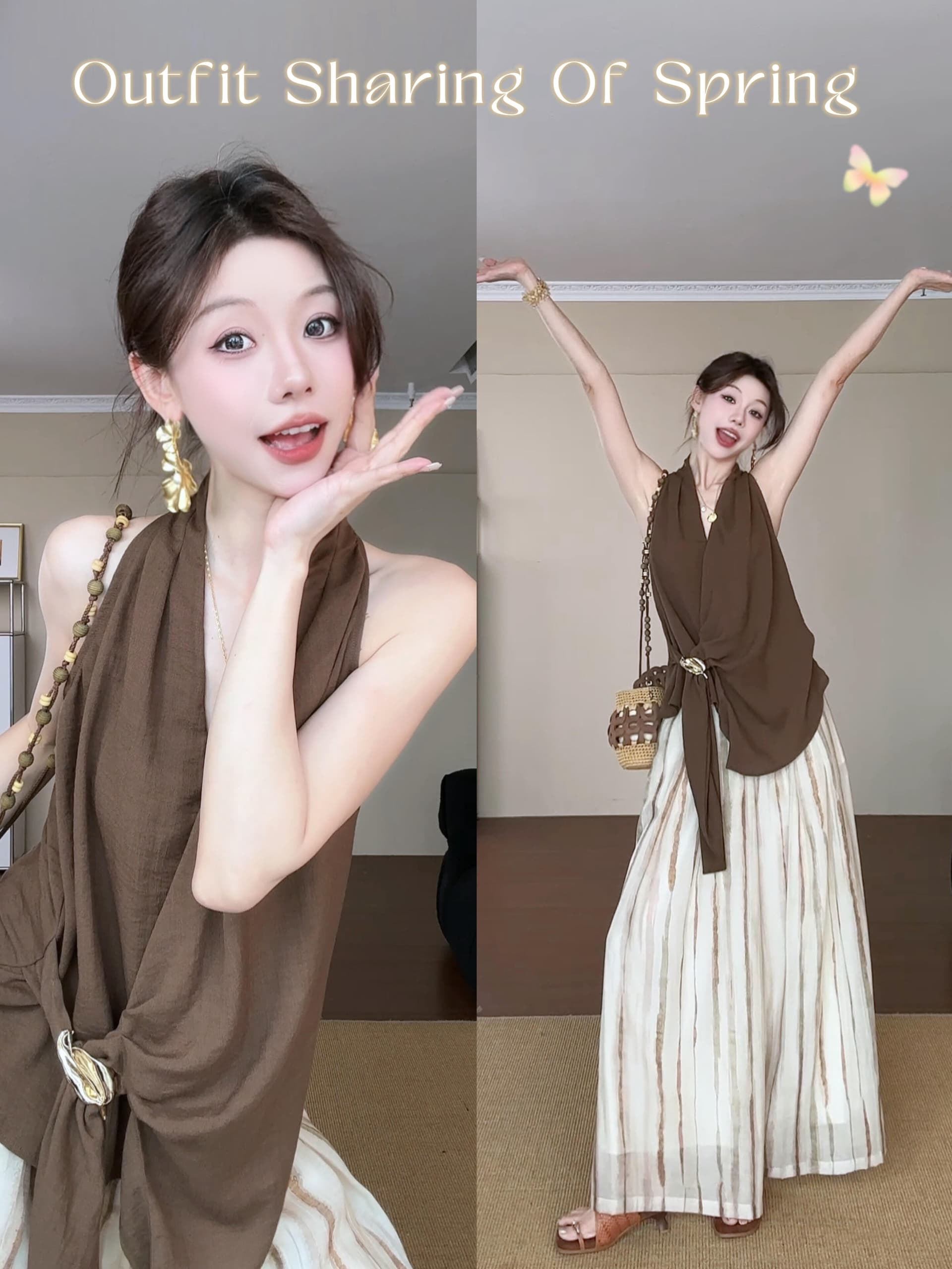스트랩 디자인 행침 목 민소매 면 린넨 캐미솔 상세 이미지 1