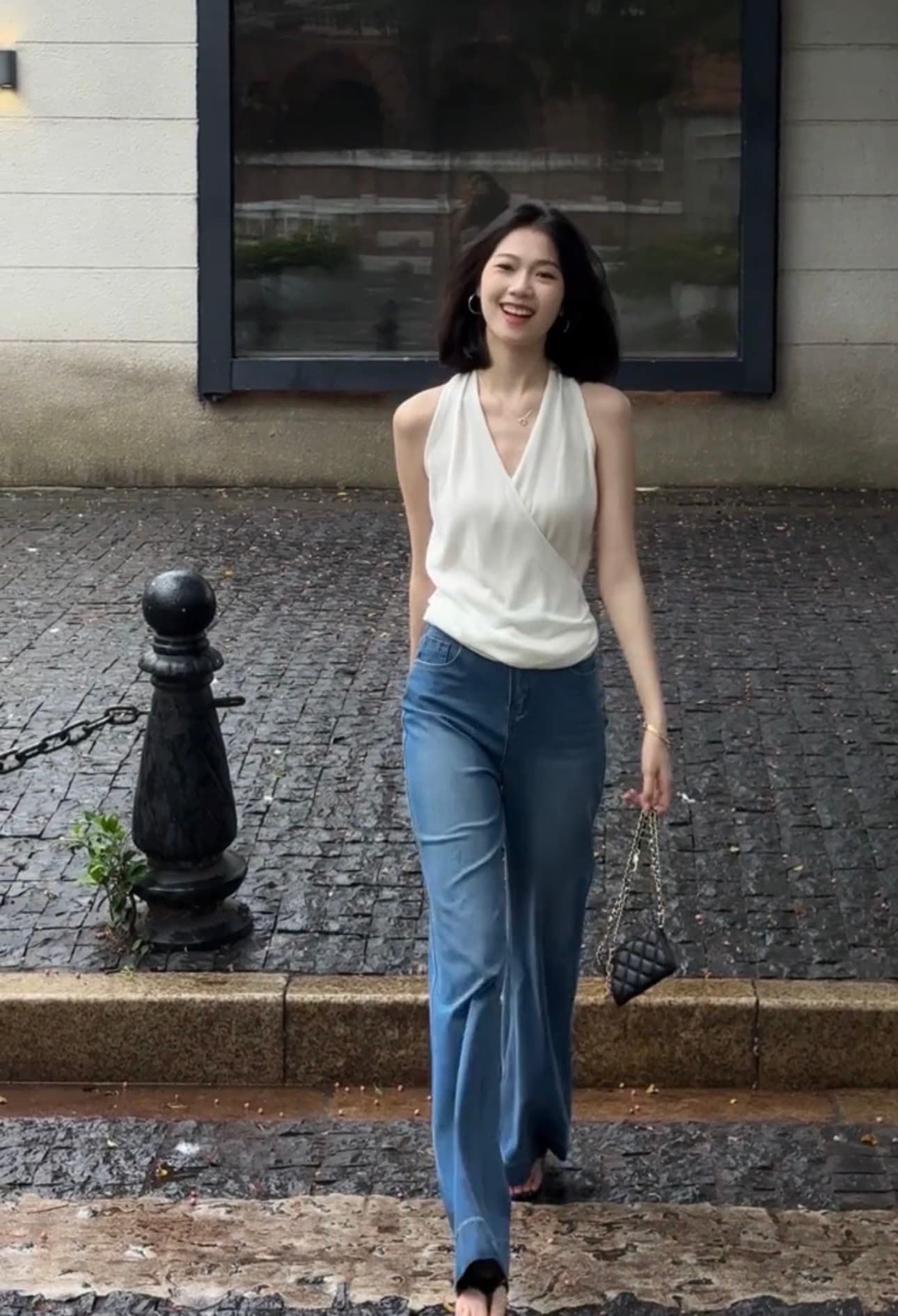 프랑스식 행침 목 십자가 니트 조끼 상세 이미지 5