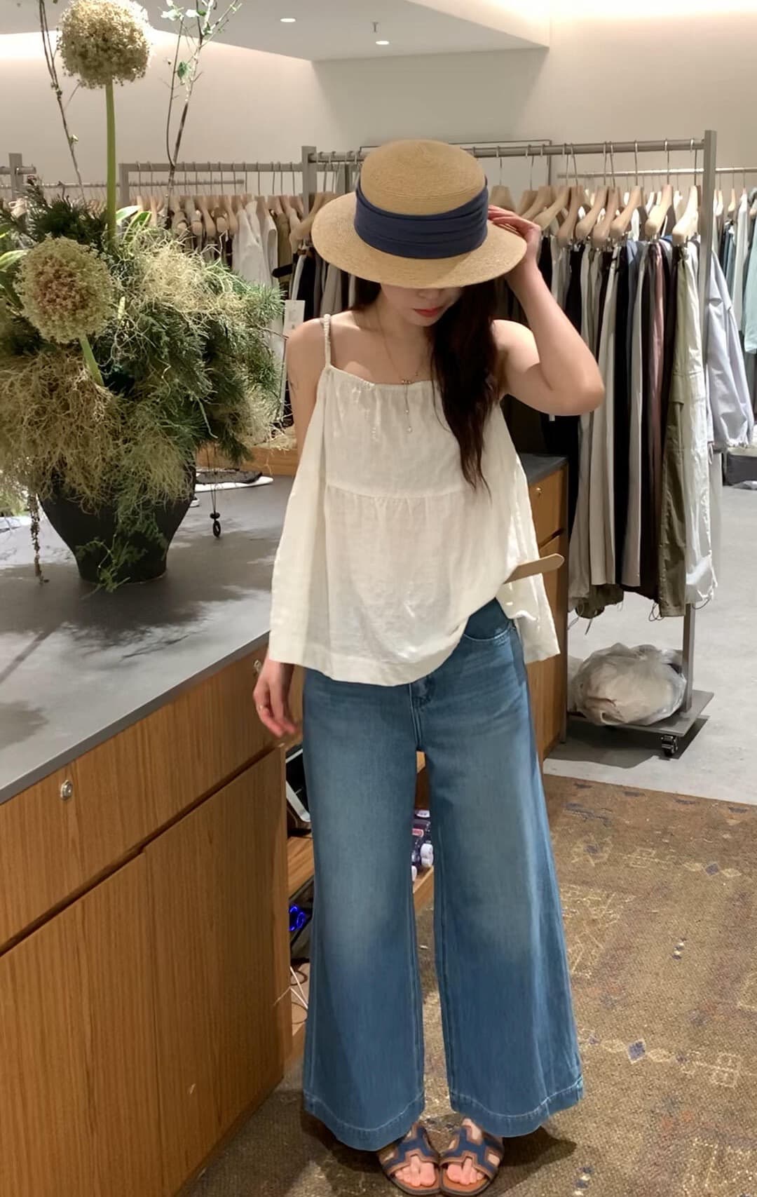 면 린넨 캐미솔 상세 이미지 1
