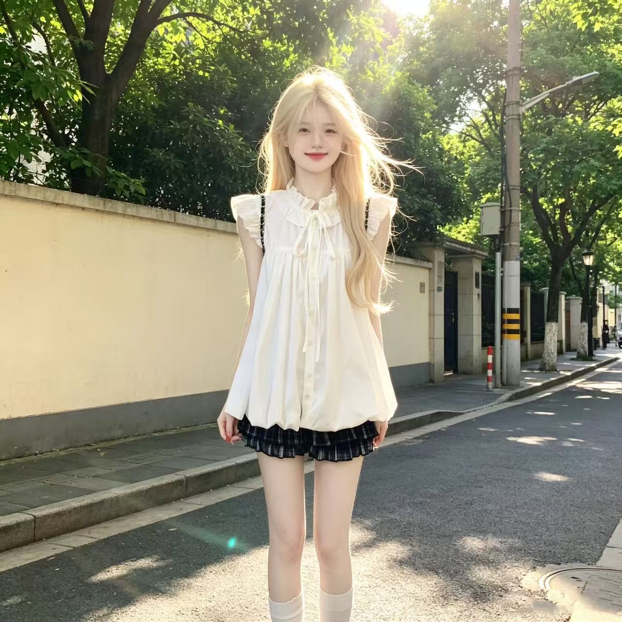 소녀 꽃밭 발레 조끼 작은 날다 소매 이미지 4