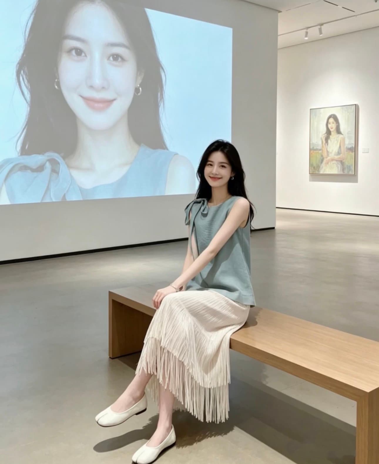 스트랩 민소매 맨위 이미지 4