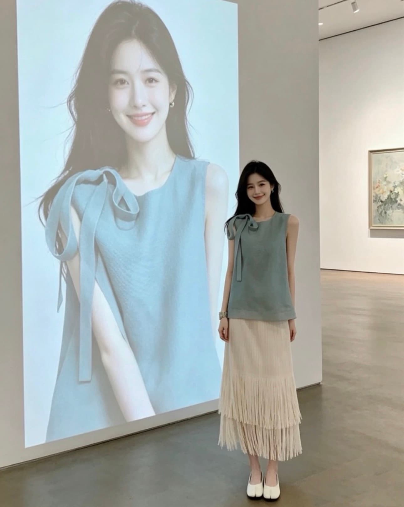 스트랩 민소매 맨위 상세 이미지 4