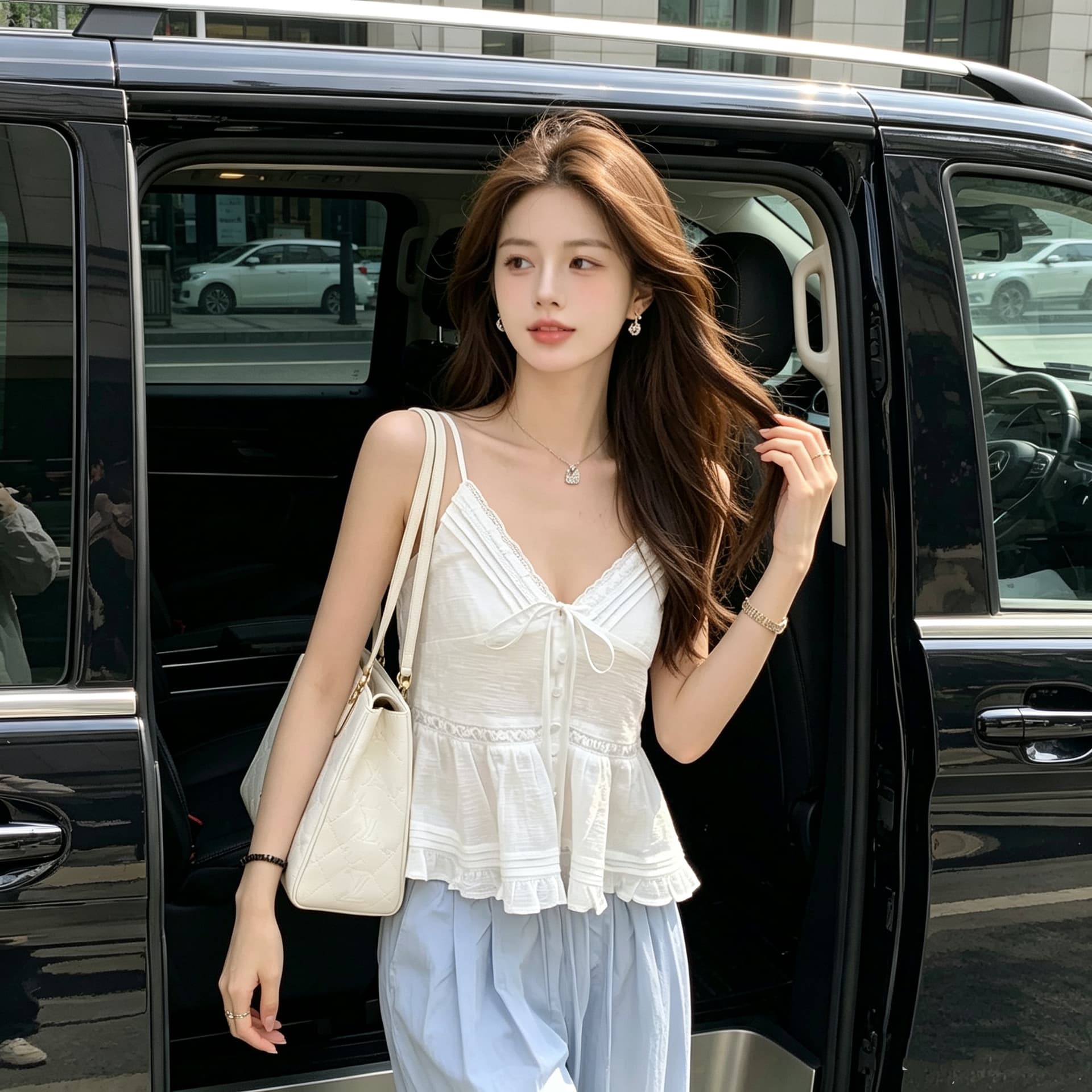 레이스 레이스업 캐미솔 상세 이미지 3
