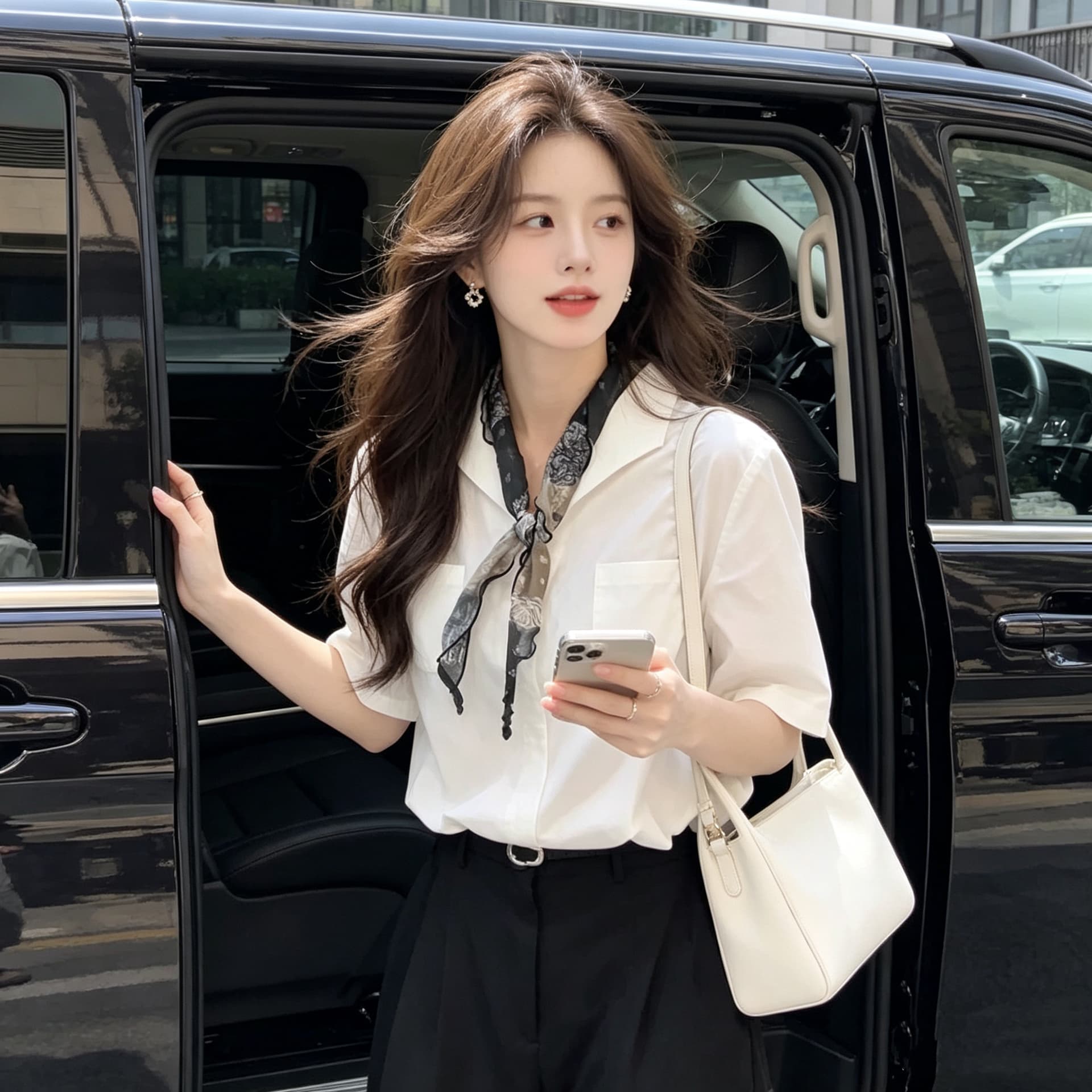 일본식 순면 폴로 칼라 셔츠 경기 스카프 상세 이미지 4