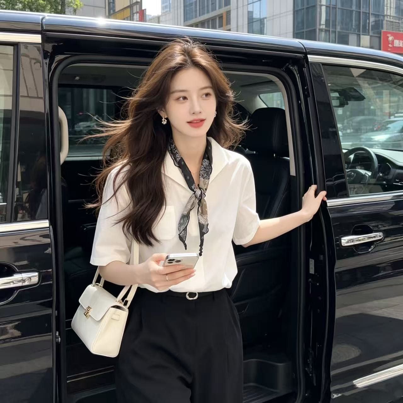 일본식 순면 폴로 칼라 셔츠 경기 스카프 상세 이미지 5
