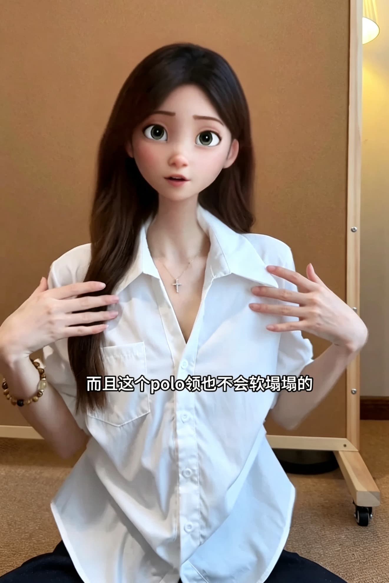 있음 선적 핀치 Pleat 화이트 셔츠 이미지 6