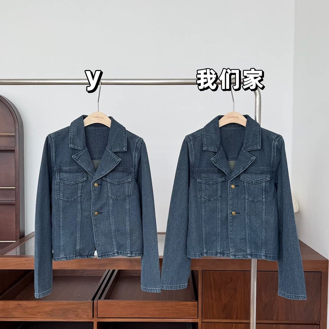 있음 선적 블루스 순간 사설 서비스 레트로 마 오래된 데님 재킷 봄 가을 한 부서 작은 대중 품격 맨위 재킷 상세 이미지 16