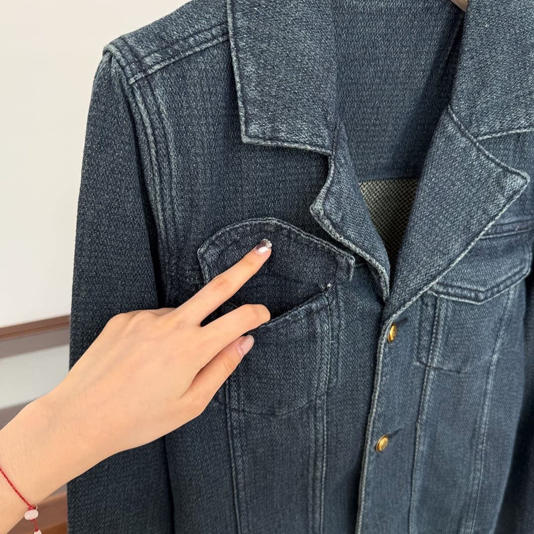 있음 선적 블루스 순간 사설 서비스 레트로 마 오래된 데님 재킷 봄 가을 한 부서 작은 대중 품격 맨위 재킷 상세 이미지 22