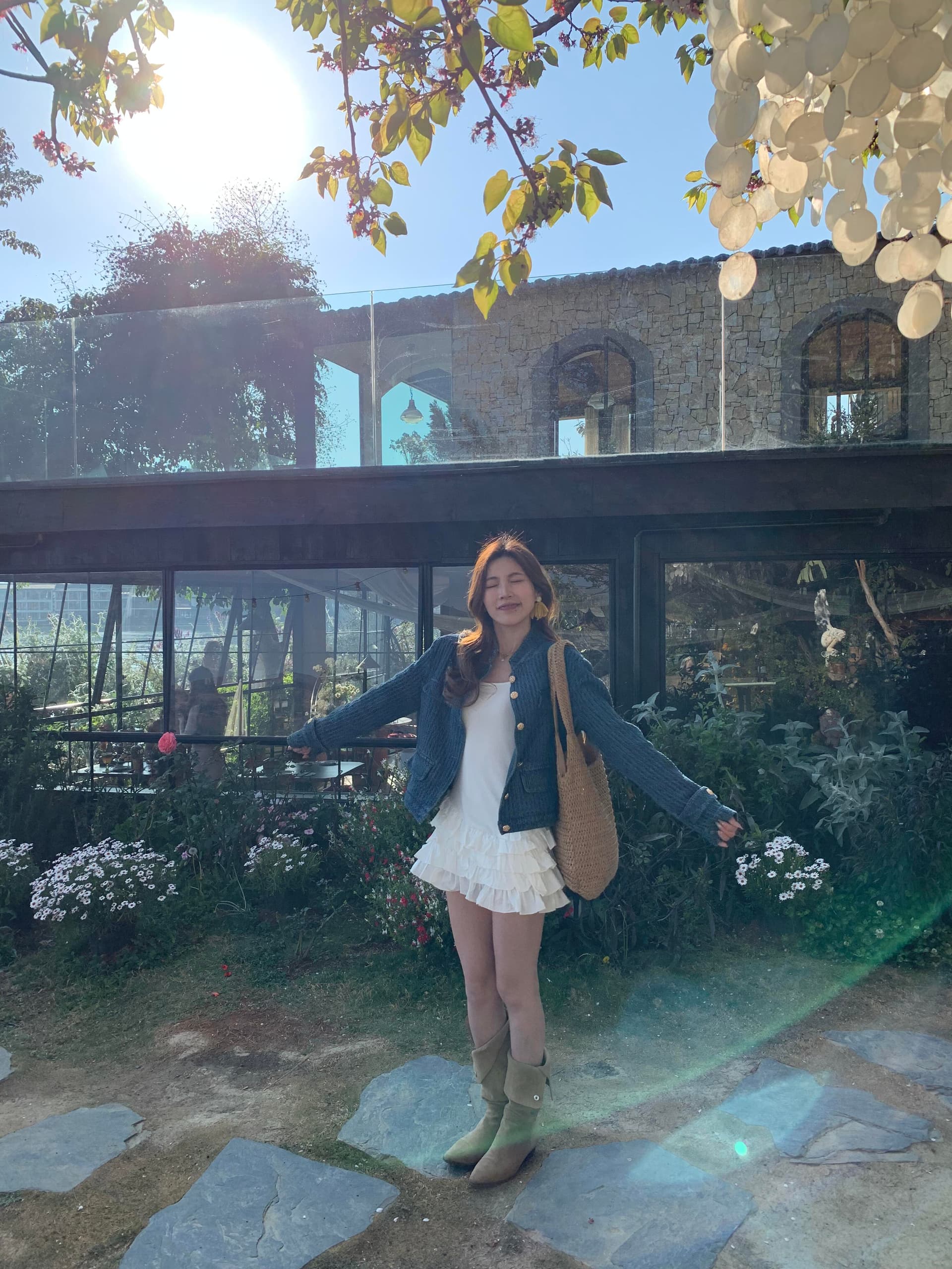 있음 선적 작은 대중 레트로 작은 샤넬 스타일 짜임 질감 센스 데님 여성 코트 한 부서 품격 다용도 맨위 상세 이미지 24
