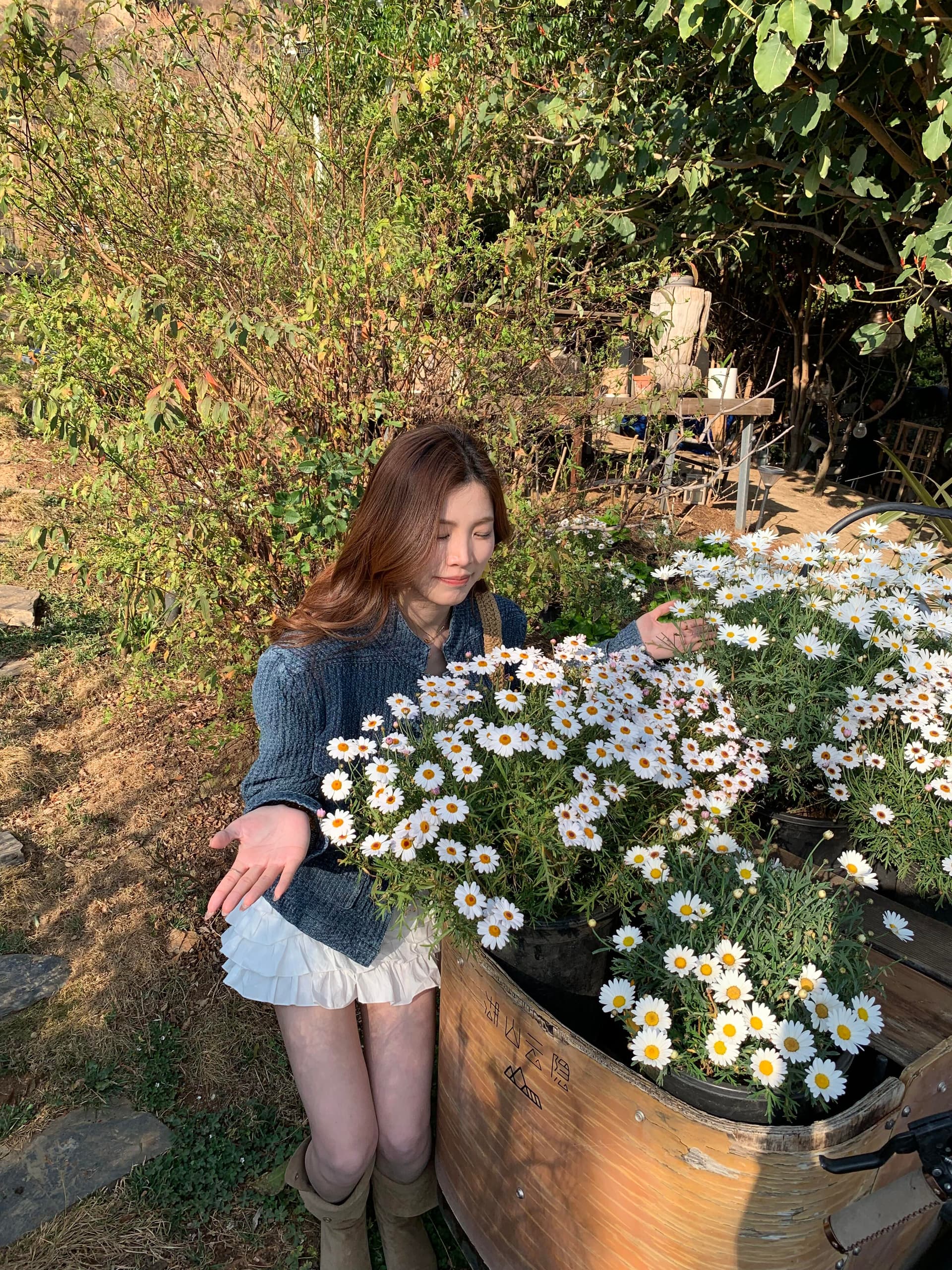 있음 선적 작은 대중 레트로 작은 샤넬 스타일 짜임 질감 센스 데님 여성 코트 한 부서 품격 다용도 맨위 상세 이미지 25
