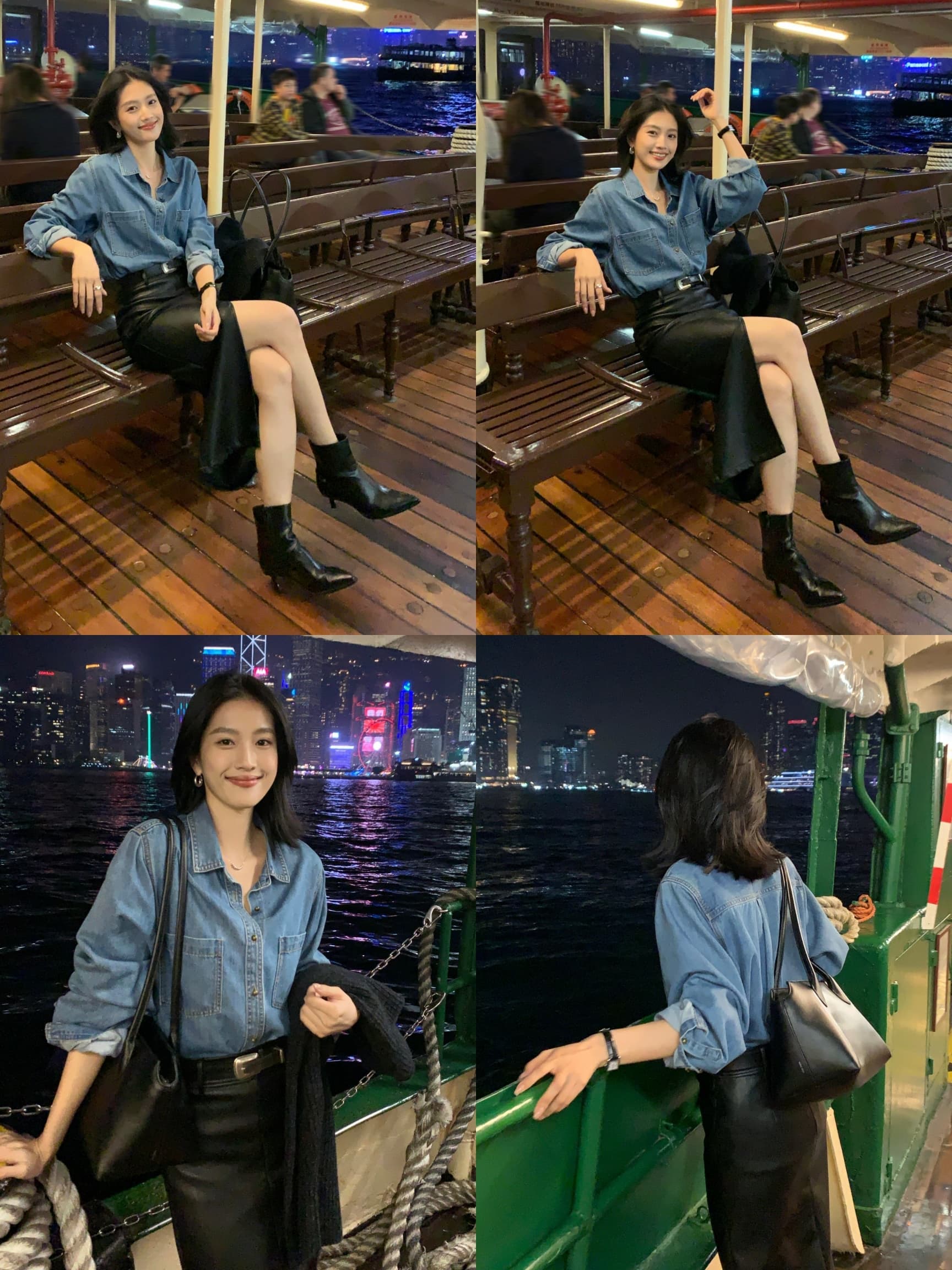 있음 선적 면 100% 질감 데님 여성 셔츠 봄 가을 캐주얼 루즈핏 긴팔 셔츠 재킷 파란색 맨위 상세 이미지 25