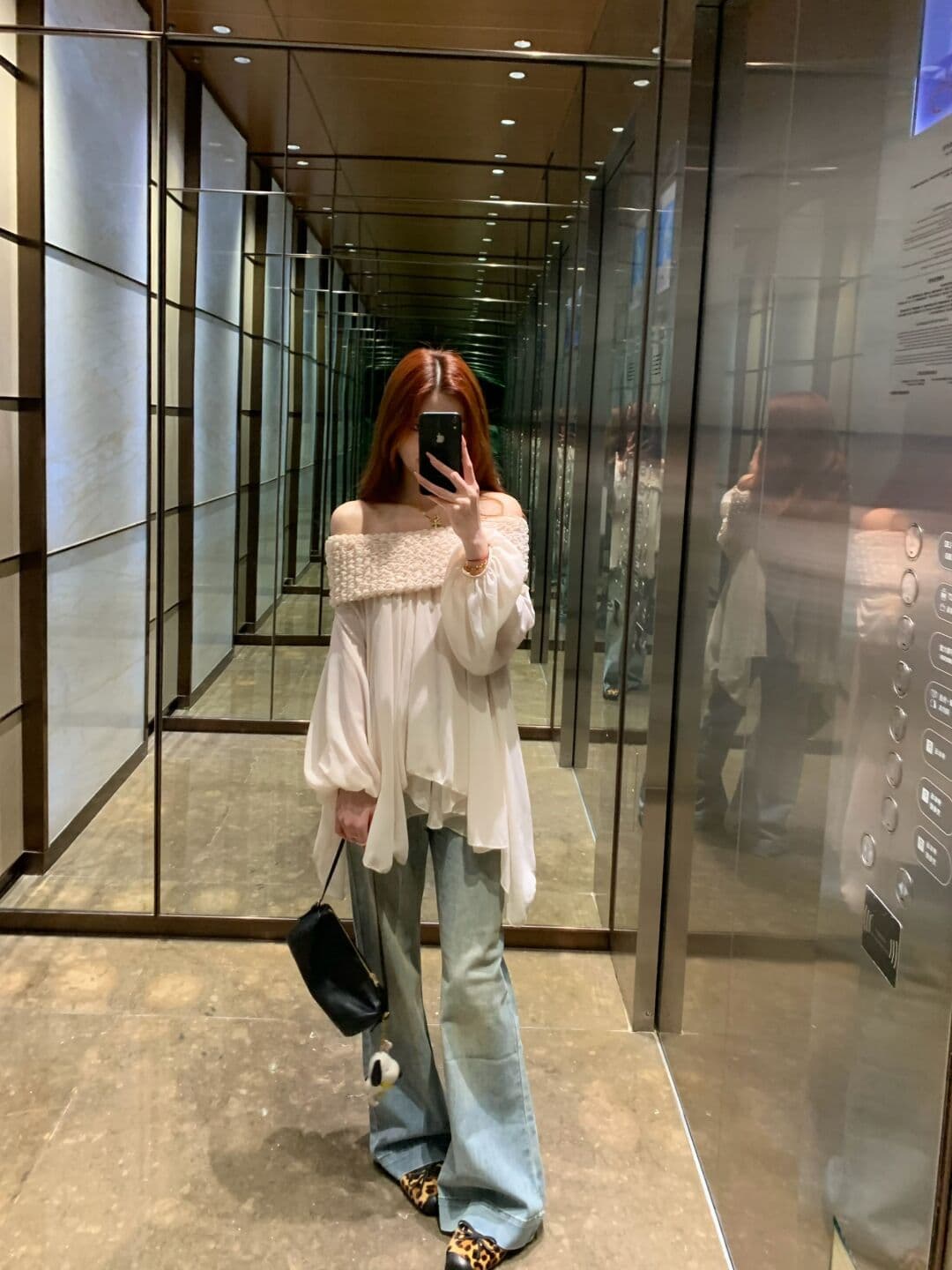 있음 선적 프릴 연인 디자인 센스 요정 달콤함 무거운 작업 주름 보트넥 오프숄더 쉬폰 블라우스 맨위 상세 이미지 17