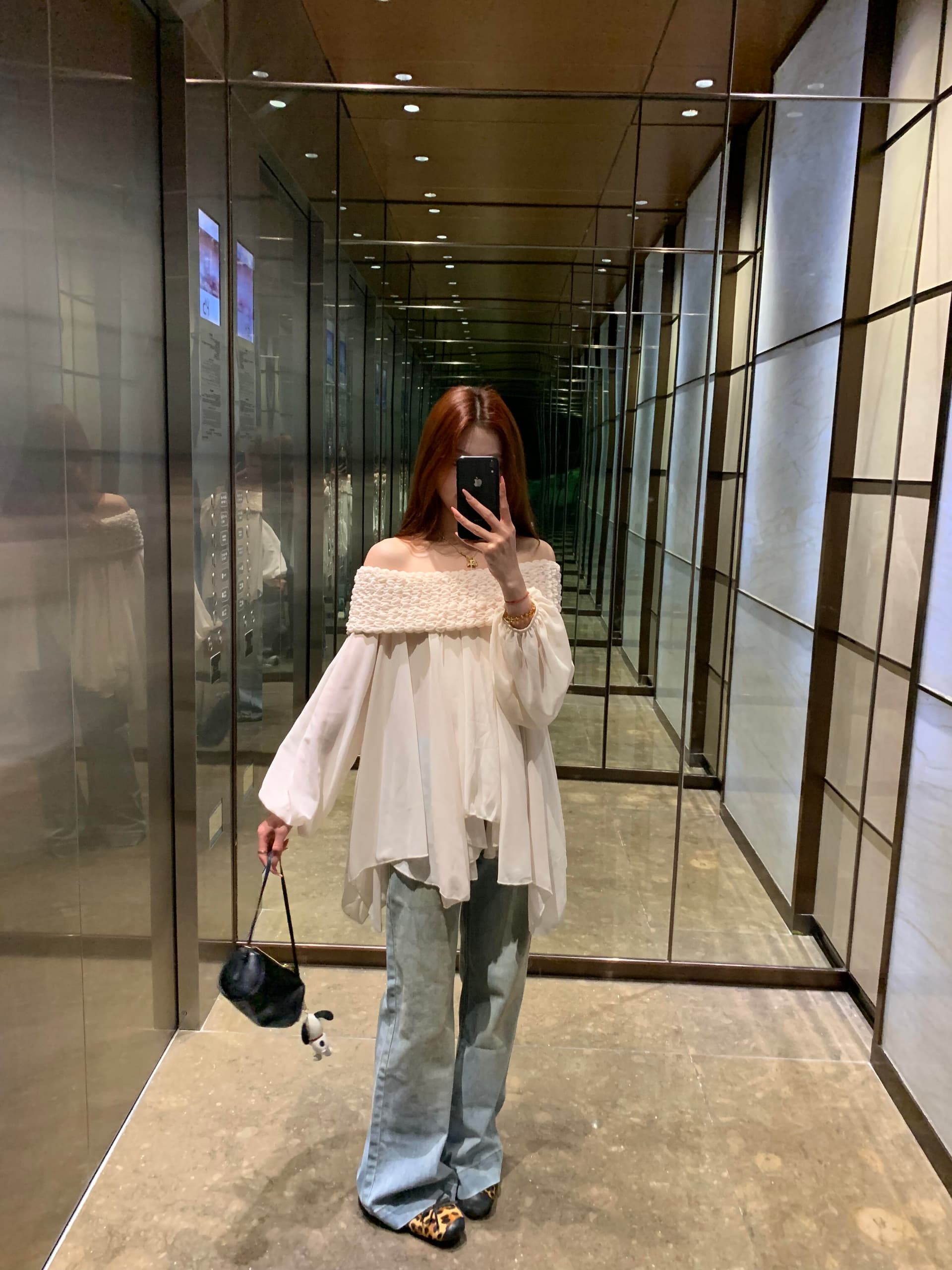 있음 선적 프릴 연인 디자인 센스 요정 달콤함 무거운 작업 주름 보트넥 오프숄더 쉬폰 블라우스 맨위 상세 이미지 31