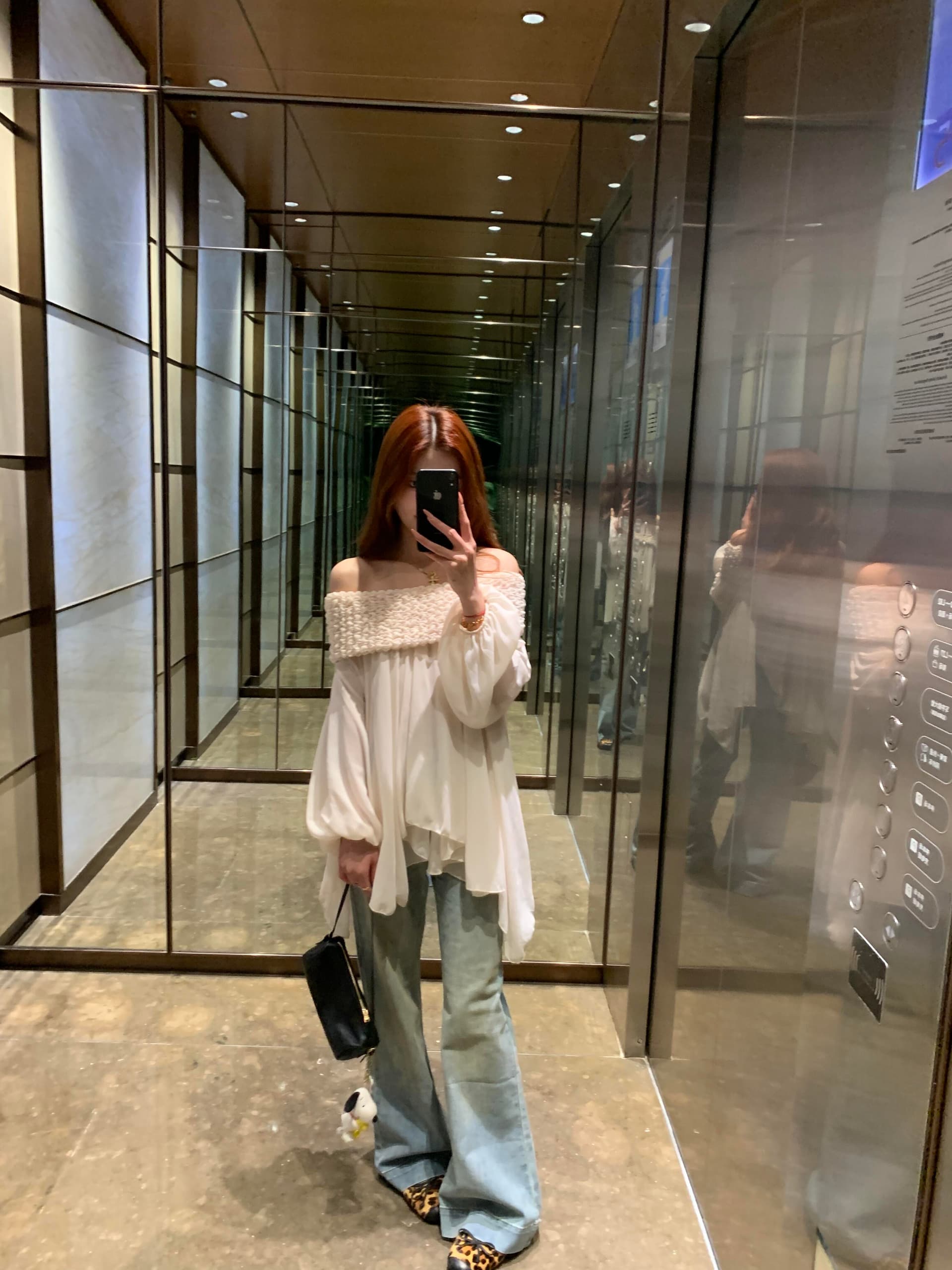 있음 선적 프릴 연인 디자인 센스 요정 달콤함 무거운 작업 주름 보트넥 오프숄더 쉬폰 블라우스 맨위 상세 이미지 36