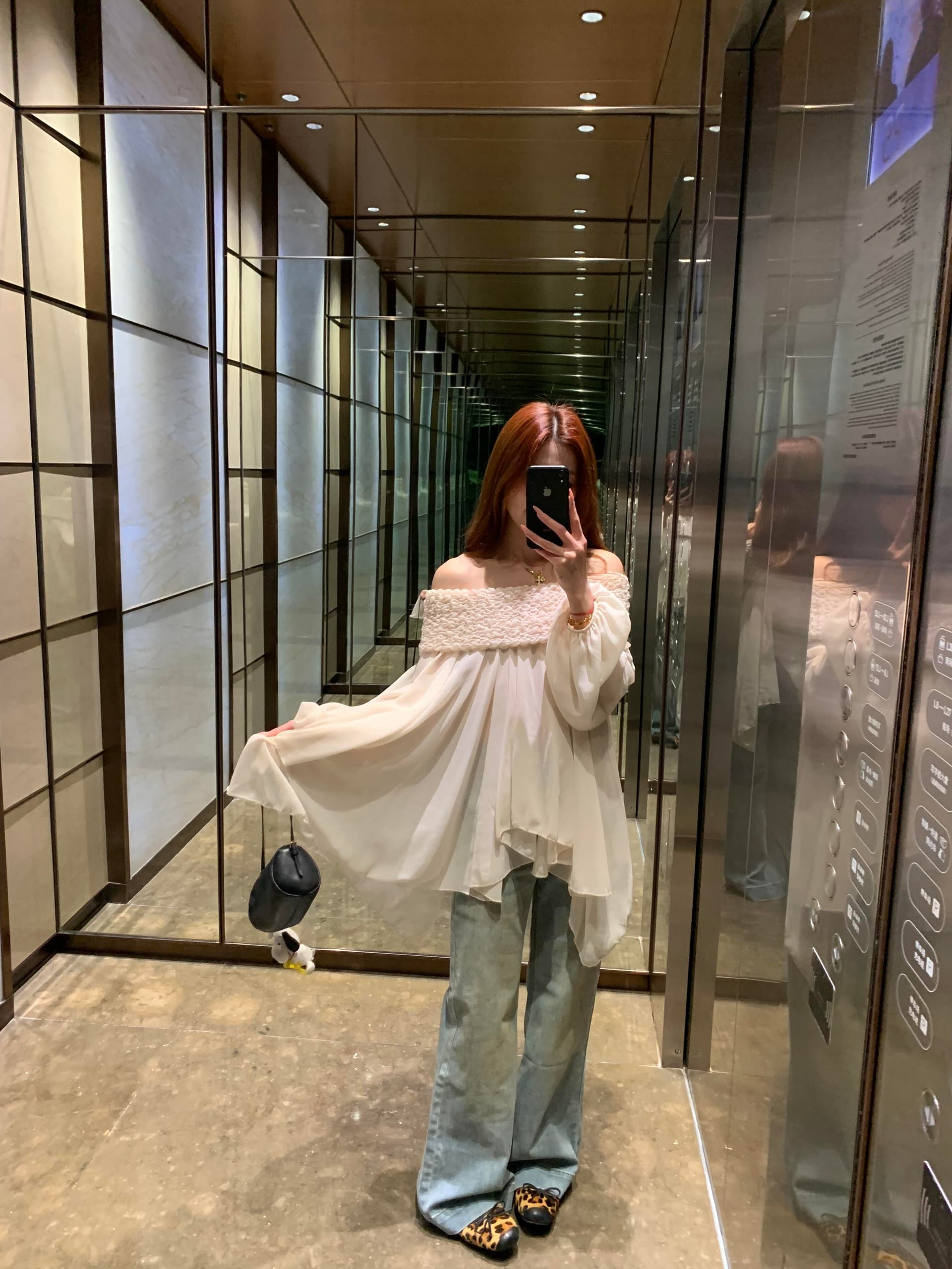 있음 선적 프릴 연인 디자인 센스 요정 달콤함 무거운 작업 주름 보트넥 오프숄더 쉬폰 블라우스 맨위 상세 이미지 37