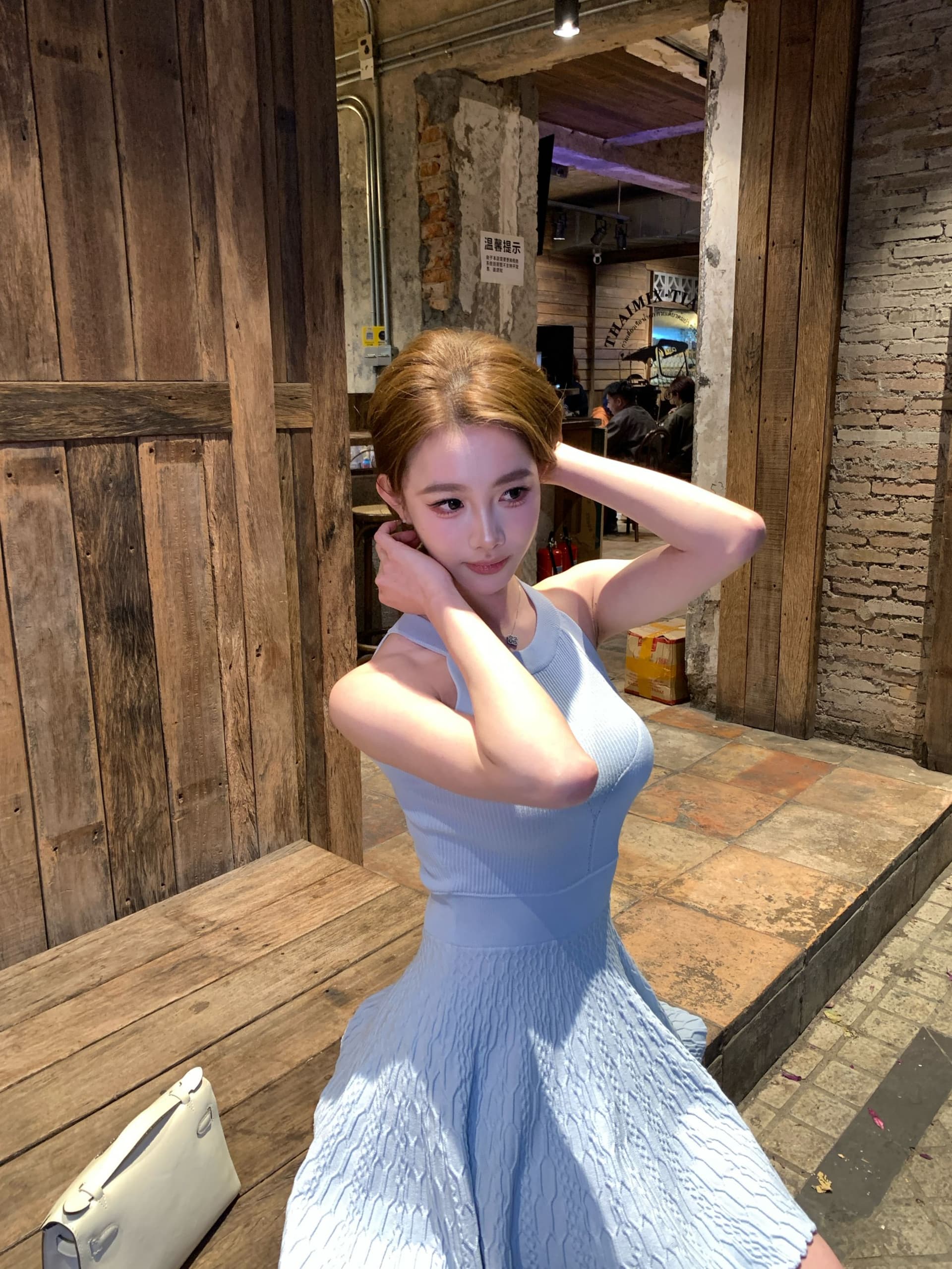 있음 선적 순수한 흰색 사랑 행침 목 니트 여성 드레스 여름 품격 고급 센스 몸매 가꾸기 허리 수축 A라인 스커트 상세 이미지 15