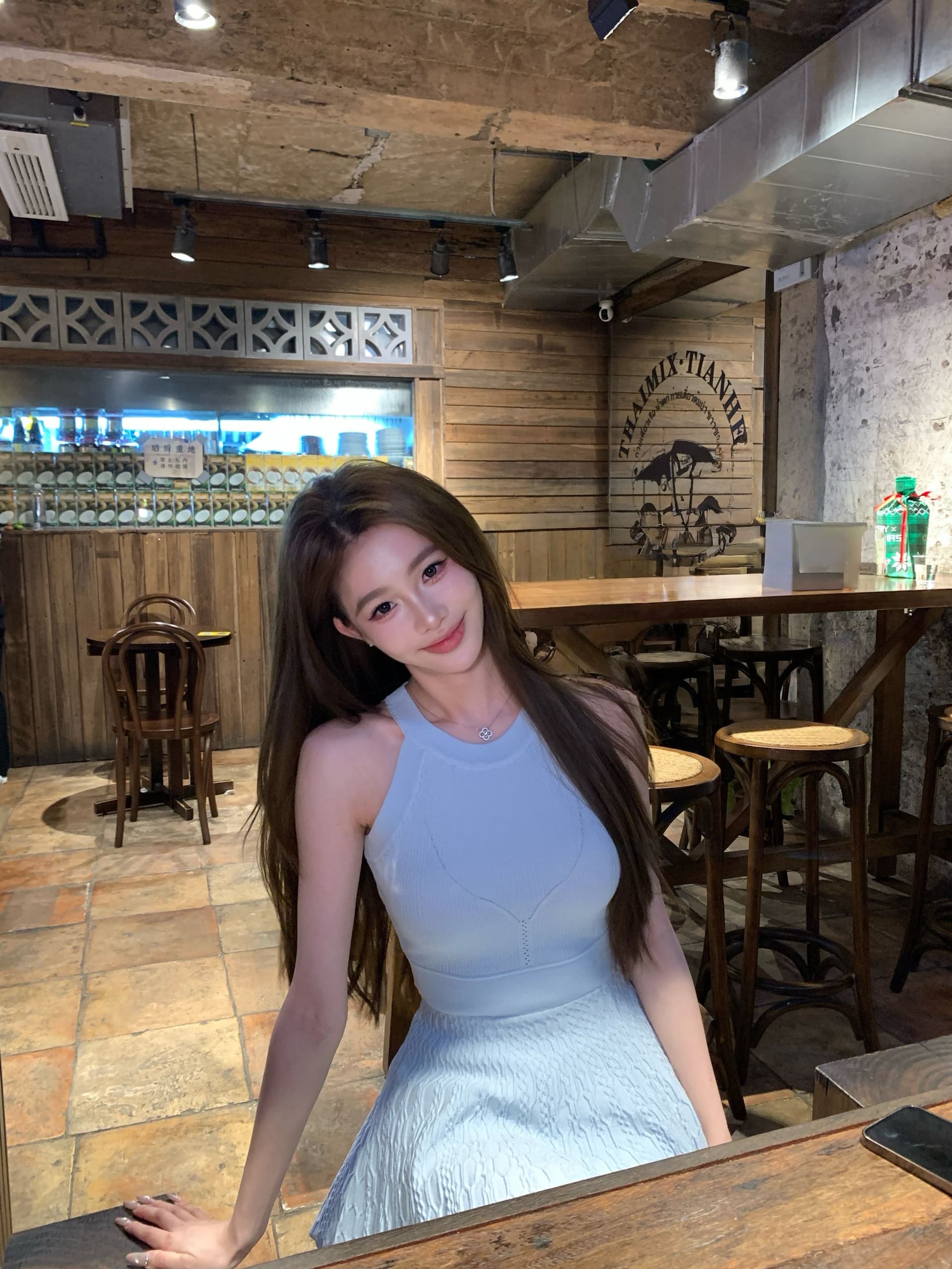 있음 선적 순수한 흰색 사랑 행침 목 니트 여성 드레스 여름 품격 고급 센스 몸매 가꾸기 허리 수축 A라인 스커트 상세 이미지 20