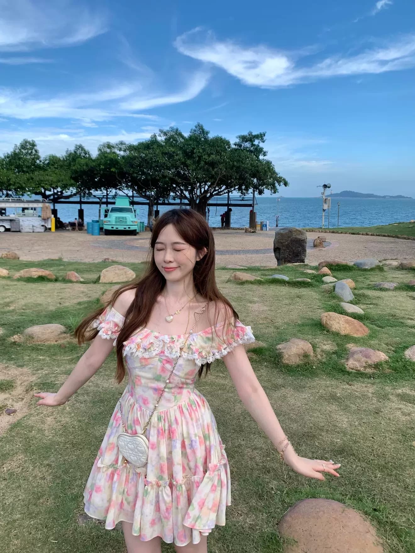있음 선적 해변가 휴가 프랑스식 품격 여성 드레스 여름 부드러운 Chic 작은 날다 소매 꽃무늬 요정 치마 상세 이미지 16