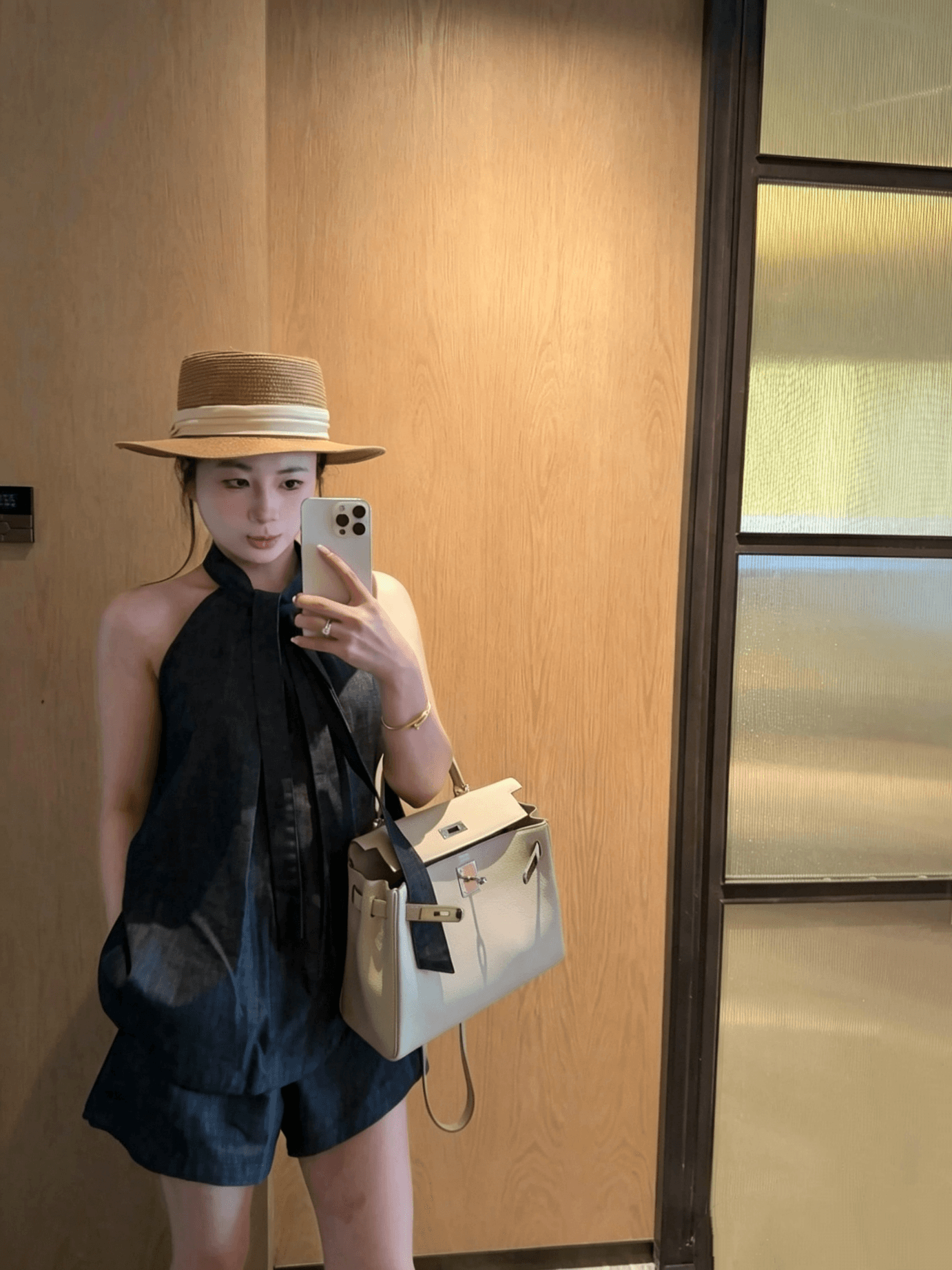 있음 선적 고급 센스 행침 목 데님 조끼 반바지 투피스 세트 여름 새로운 루즈핏 슬림해 보이는 통기성 세트 상세 이미지 13