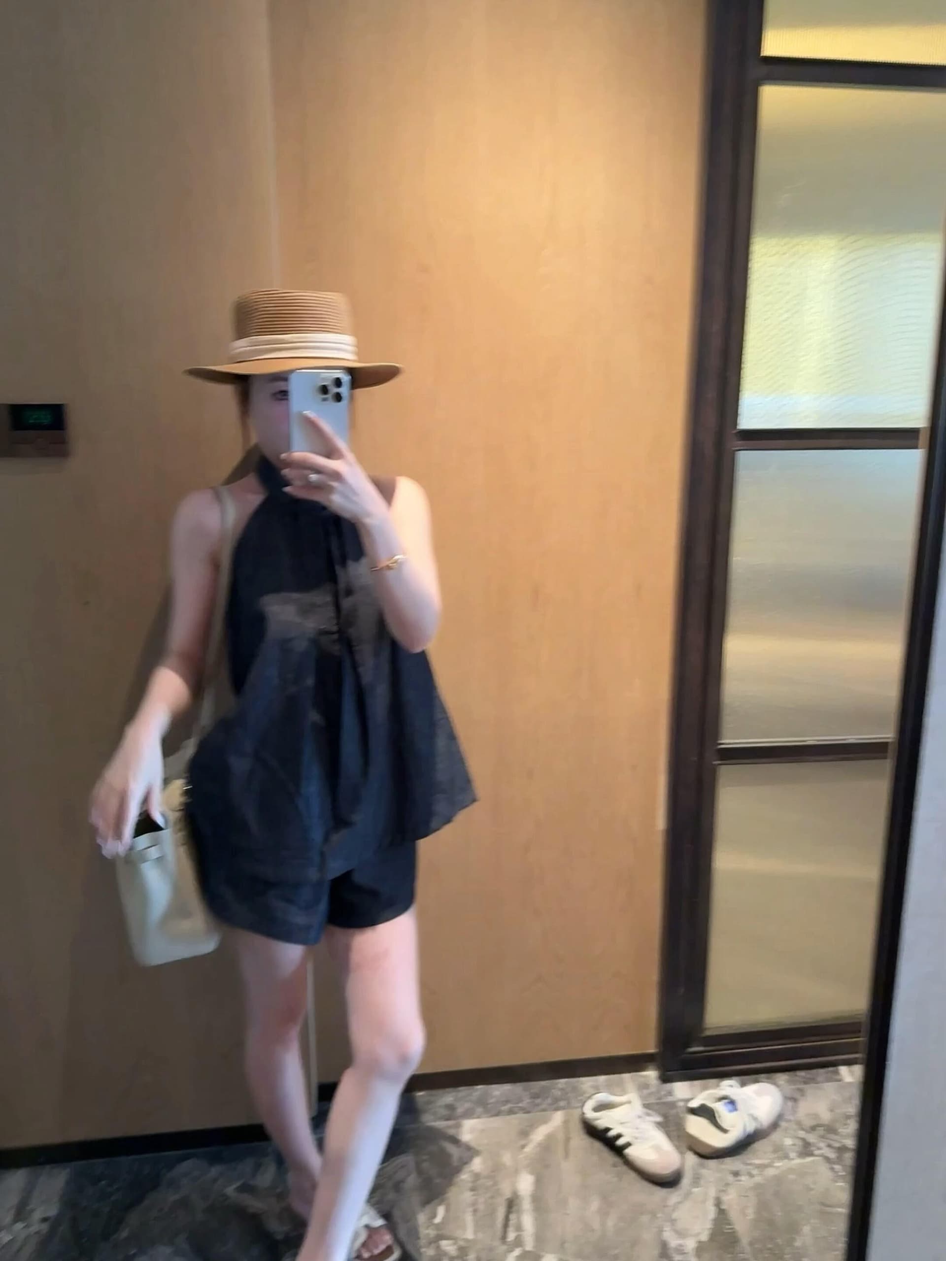 있음 선적 고급 센스 행침 목 데님 조끼 반바지 투피스 세트 여름 새로운 루즈핏 슬림해 보이는 통기성 세트 상세 이미지 19