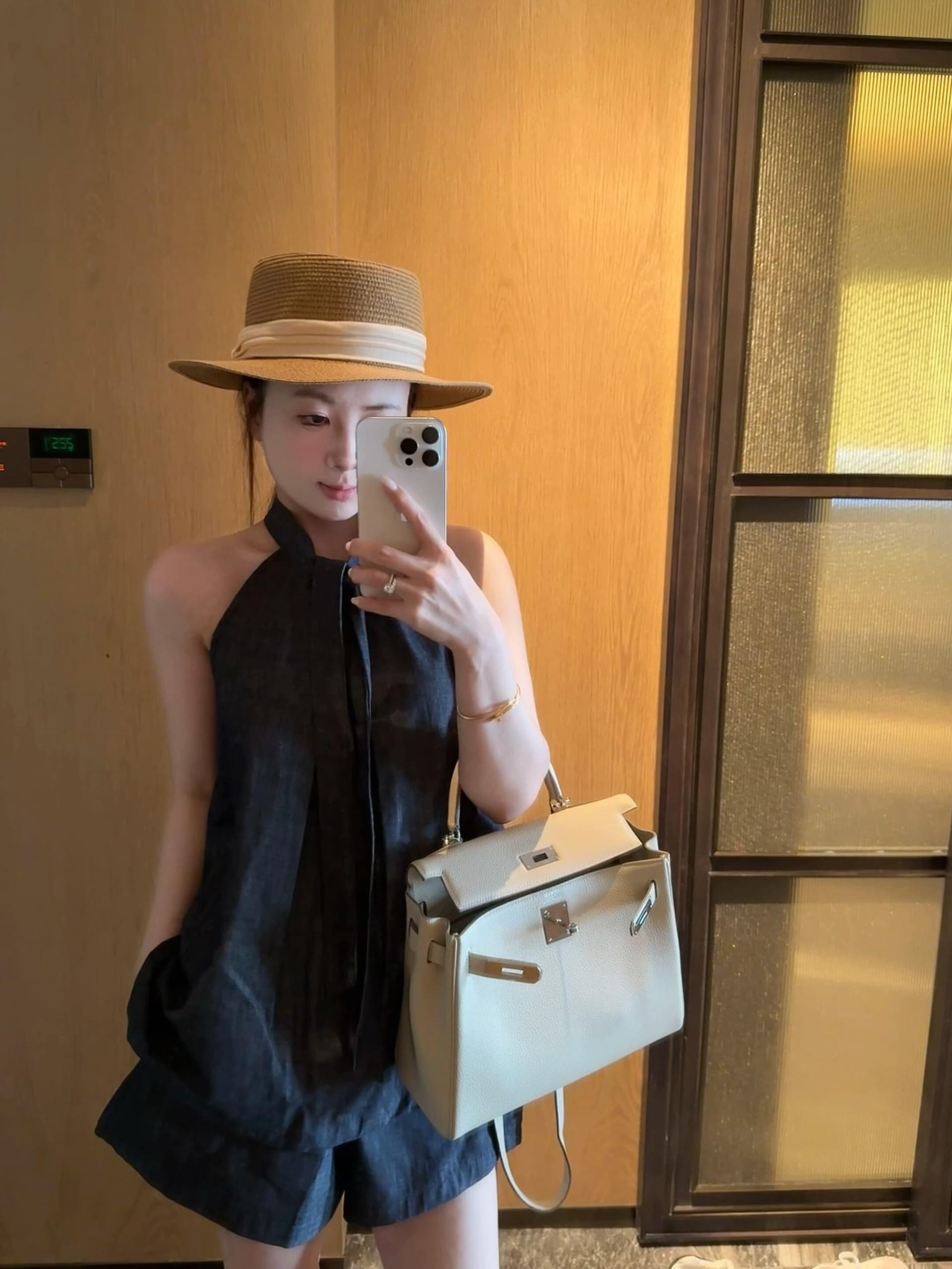 있음 선적 고급 센스 행침 목 데님 조끼 반바지 투피스 세트 여름 새로운 루즈핏 슬림해 보이는 통기성 세트 상세 이미지 22