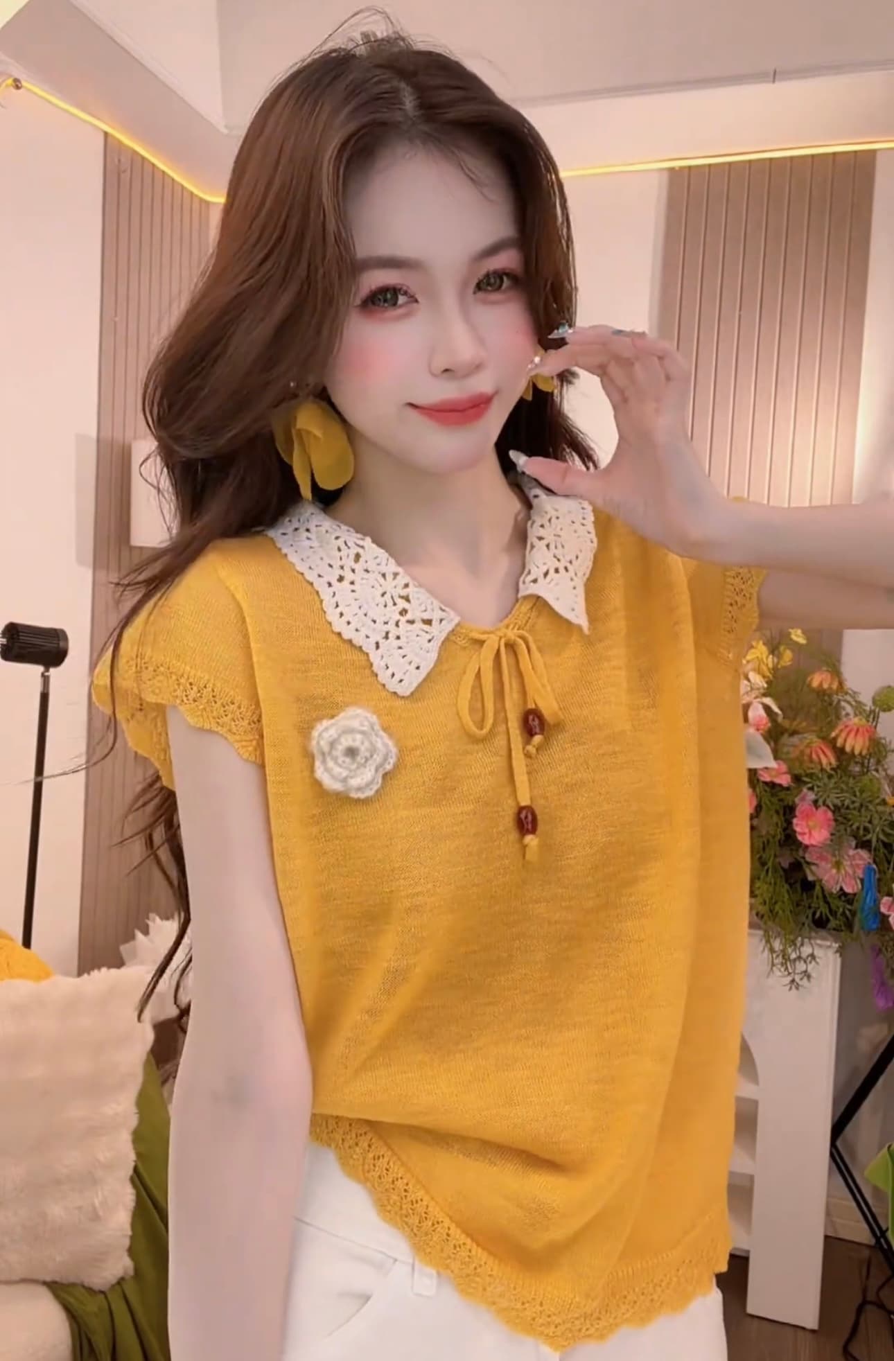 품격 패치워크 레이스 반팔 슬림해 보이는 다용도 2026 년 여름 루즈핏 단색 품격 패션 상세 이미지 5