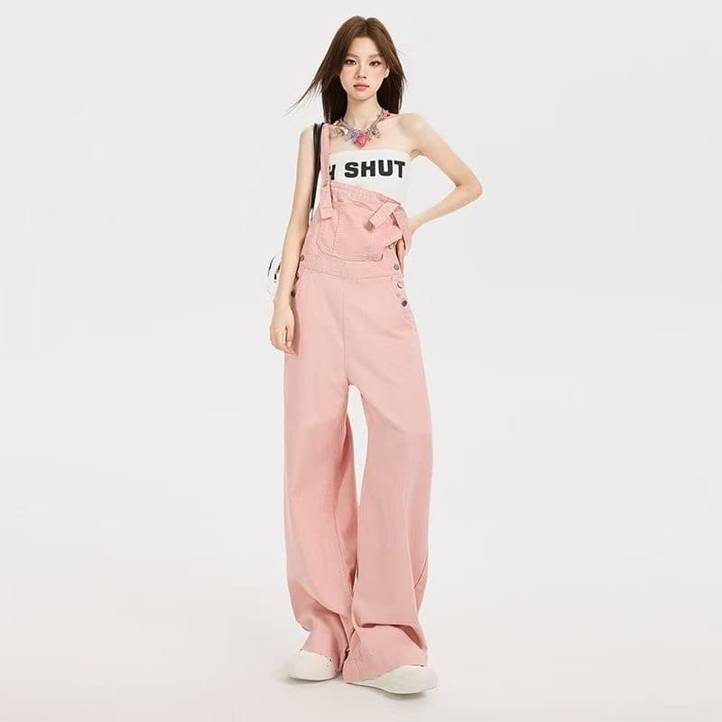 멜빵 바지 루즈핏 데님 새로운 와이드 레그 팬츠 가을 아메리칸 레트로 올인원 바지 2026 연령 감소 캐주얼 키 큰 남자 상세 이미지 6