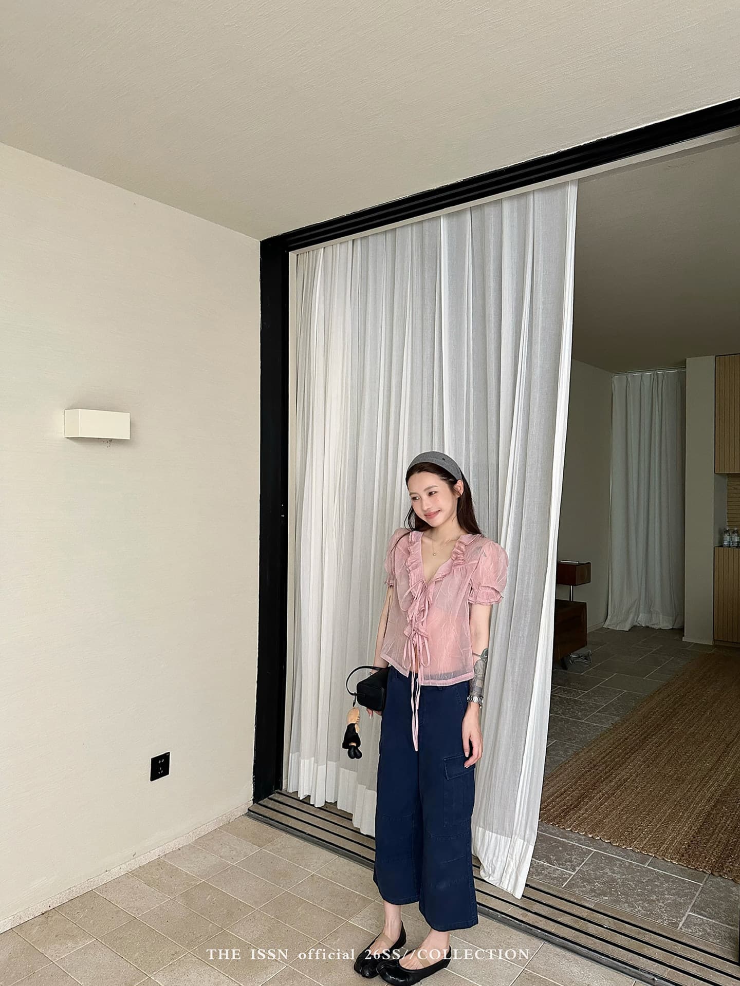 워크웨어 스트레이트 7부 바지 여성 여름 한국 스타일 넓은 다리 루즈핏 슬림해 보이는 다용도 순면 긴 바지 상세 이미지 21