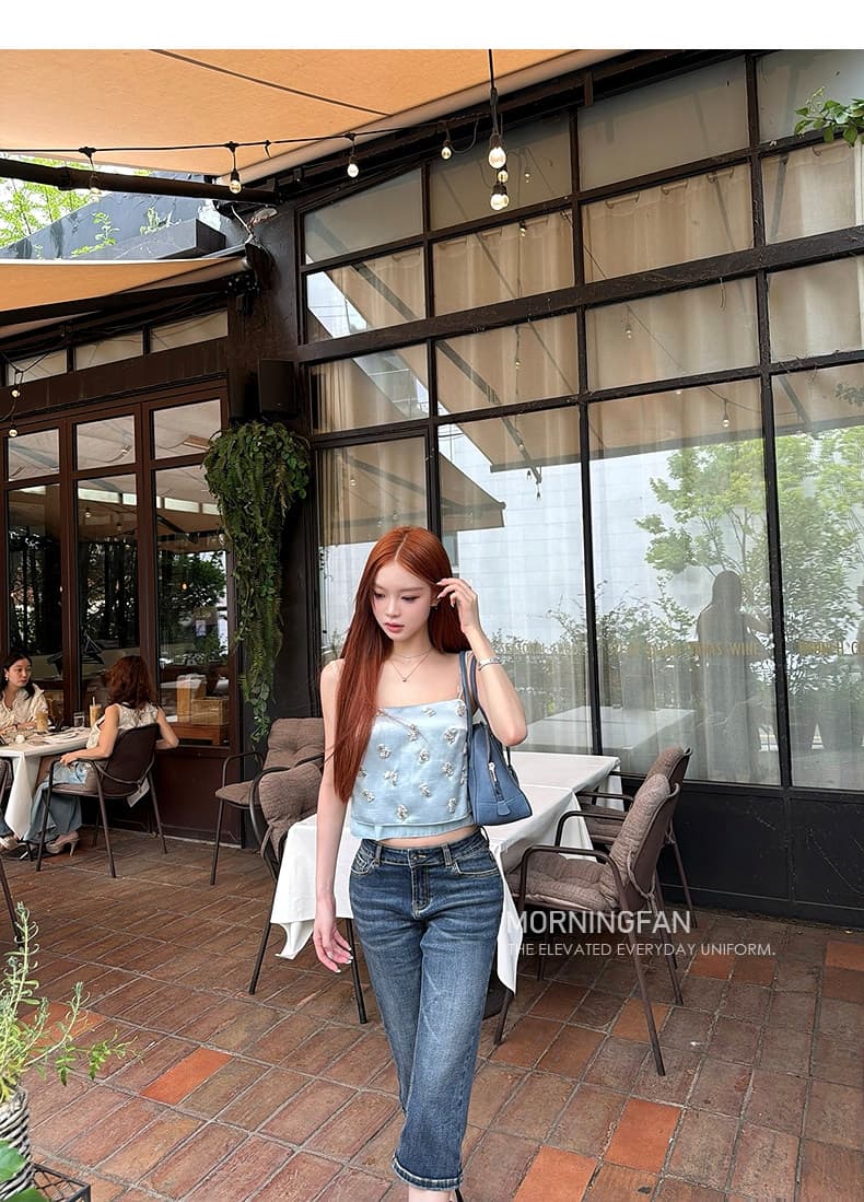로우 웨이스트 아메리칸 7 점 청바지 느슨함 좋은 착용 상세 이미지 27