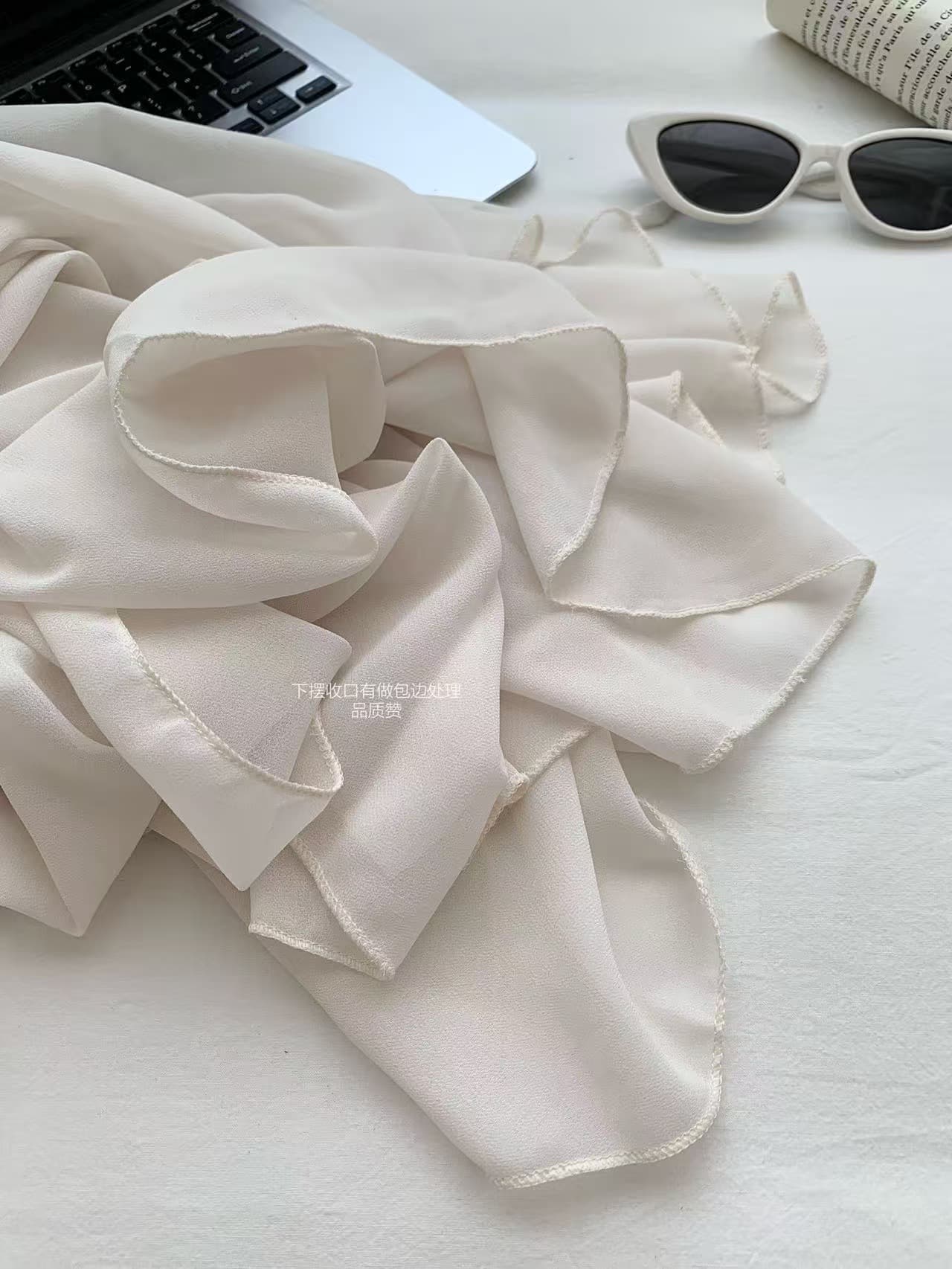 yoli 장 宥 이익 분필 망상 살구 색상 오프숄더 시폰 셔츠 여성 봄 미니멀리즘 루즈핏 슬림해 보이는 긴팔 맨위 상세 이미지 19