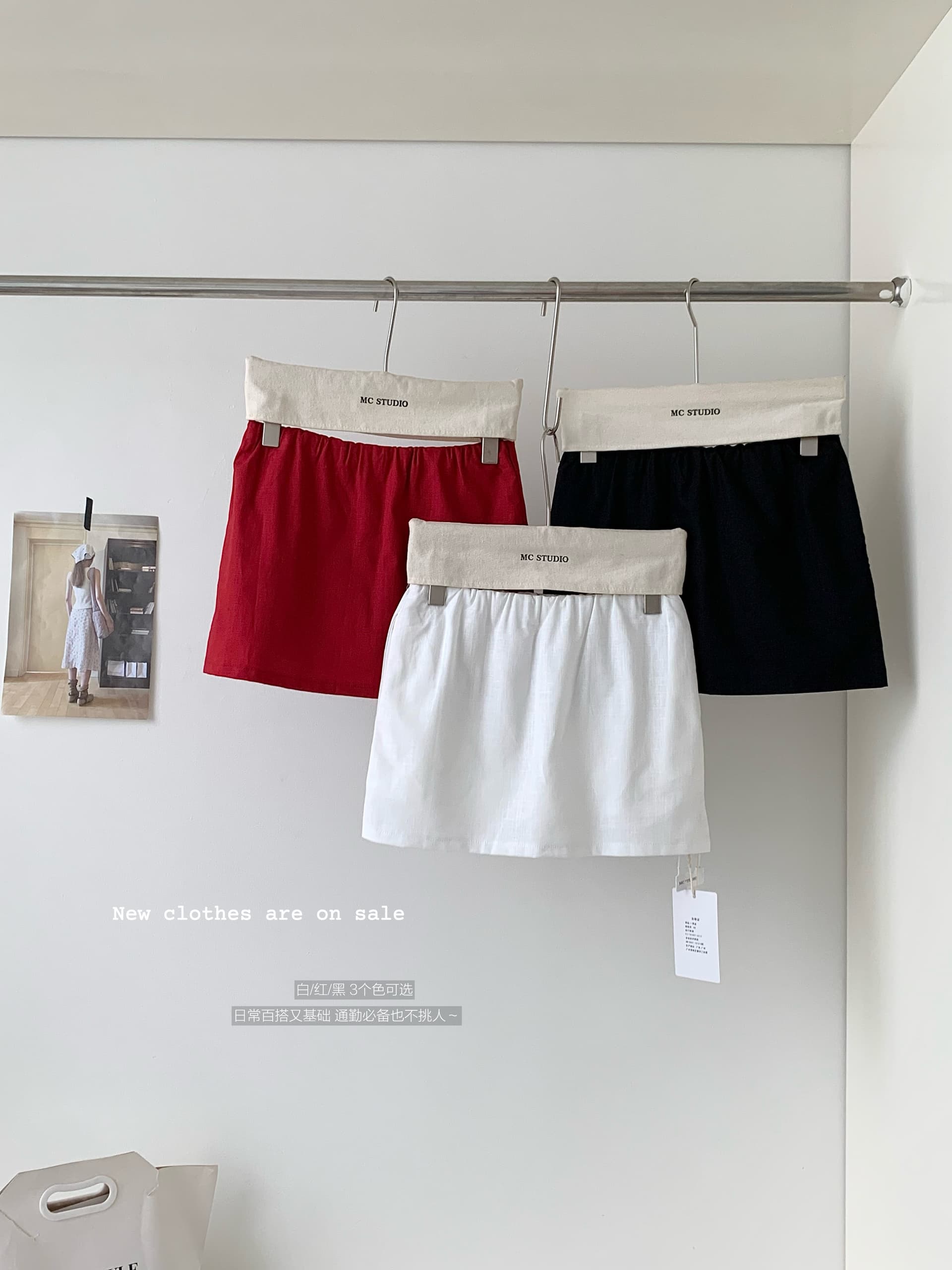 laareetoo 아마 한 마디 미니 스커트 여성 여름 새로운 슬림해 보이는 반신 스커트 노출 방지 미니 스커트 상세 이미지 7