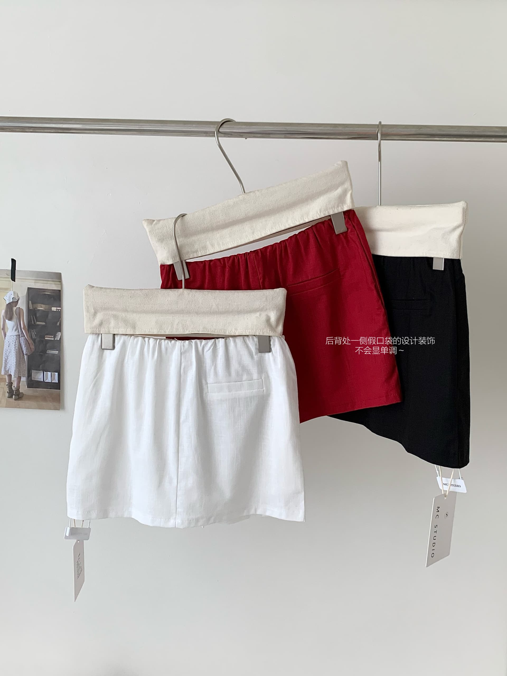 laareetoo 아마 한 마디 미니 스커트 여성 여름 새로운 슬림해 보이는 반신 스커트 노출 방지 미니 스커트 상세 이미지 8