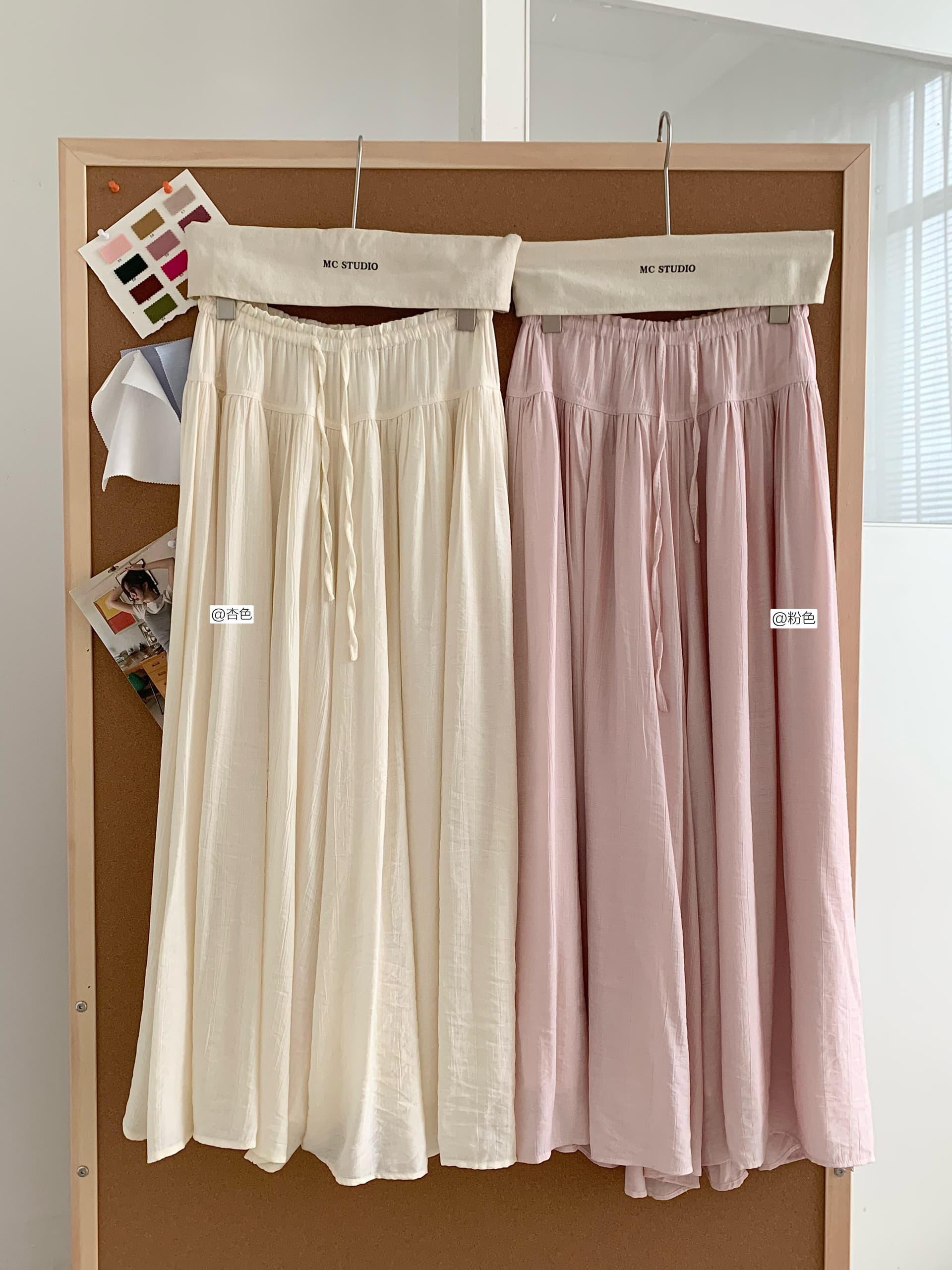 im ~까지 구름 바지 느긋한 도루 가을 센스 치마바지 여성 Xiamu 귀 핀치 Pleat 캐주얼 바지 루즈핏 슬림해 보이는 와이드 레그 팬츠 상세 이미지 5