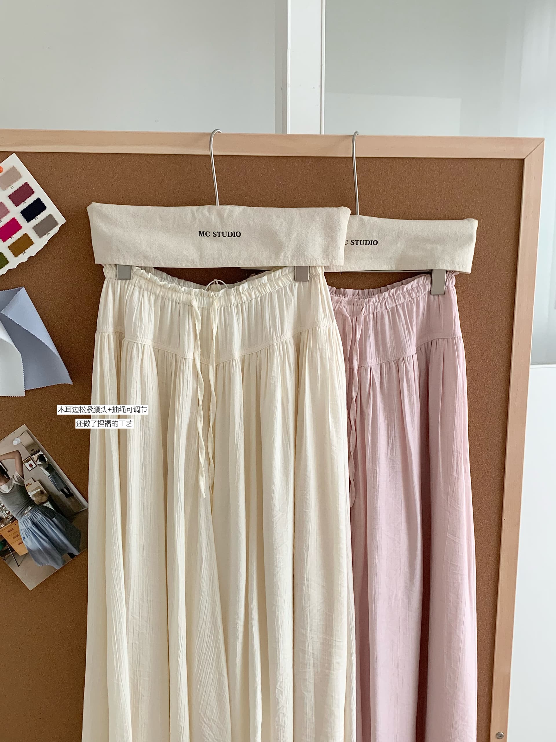 im ~까지 구름 바지 느긋한 도루 가을 센스 치마바지 여성 Xiamu 귀 핀치 Pleat 캐주얼 바지 루즈핏 슬림해 보이는 와이드 레그 팬츠 상세 이미지 8
