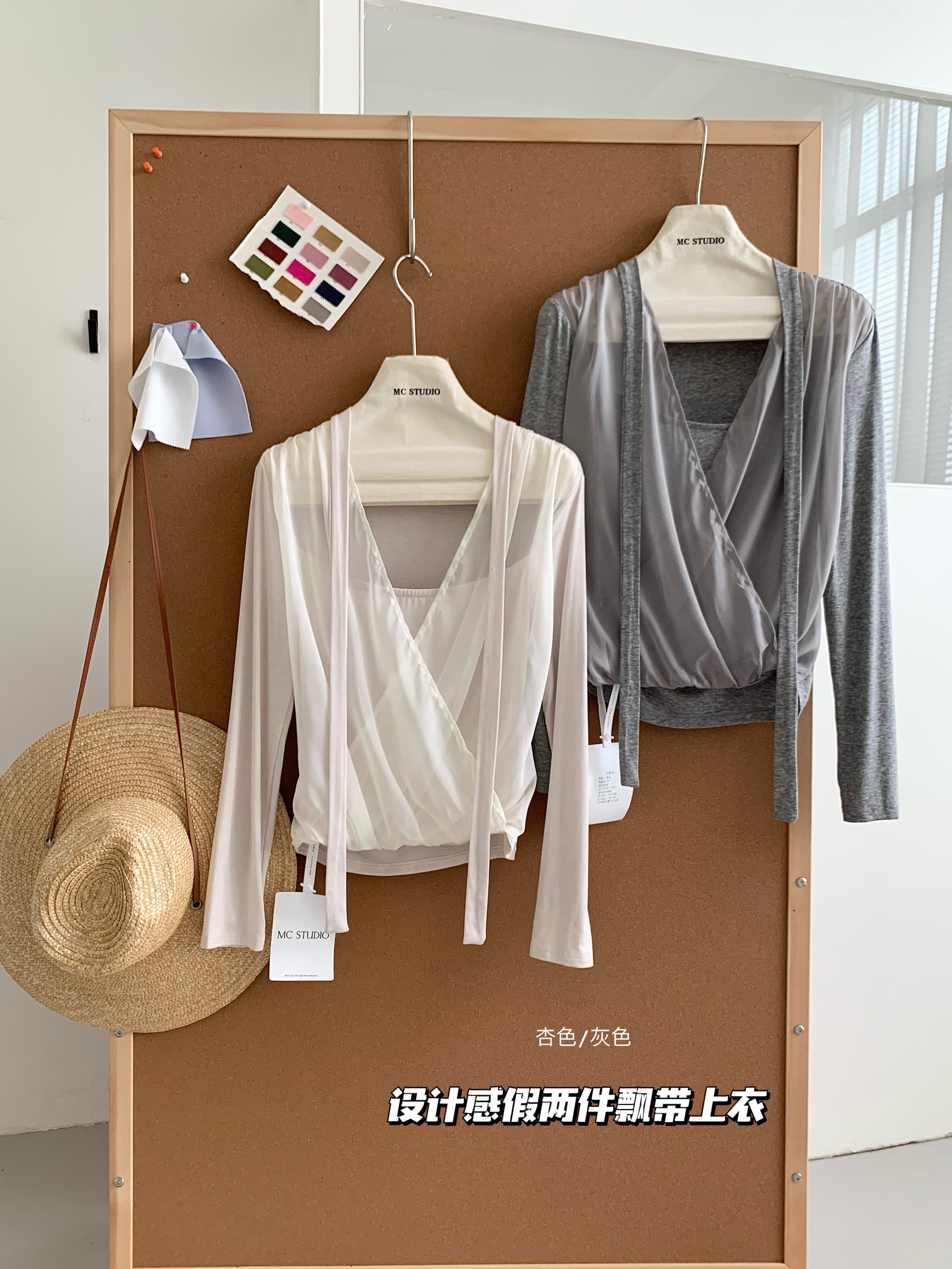 프랑스식 부드러운 바람 행침 목 리본 여성 셔츠 2026 새로운 가을 얇은 스타일 페이크 레이어드 긴팔 작은 셔츠 맨위 상세 이미지 13