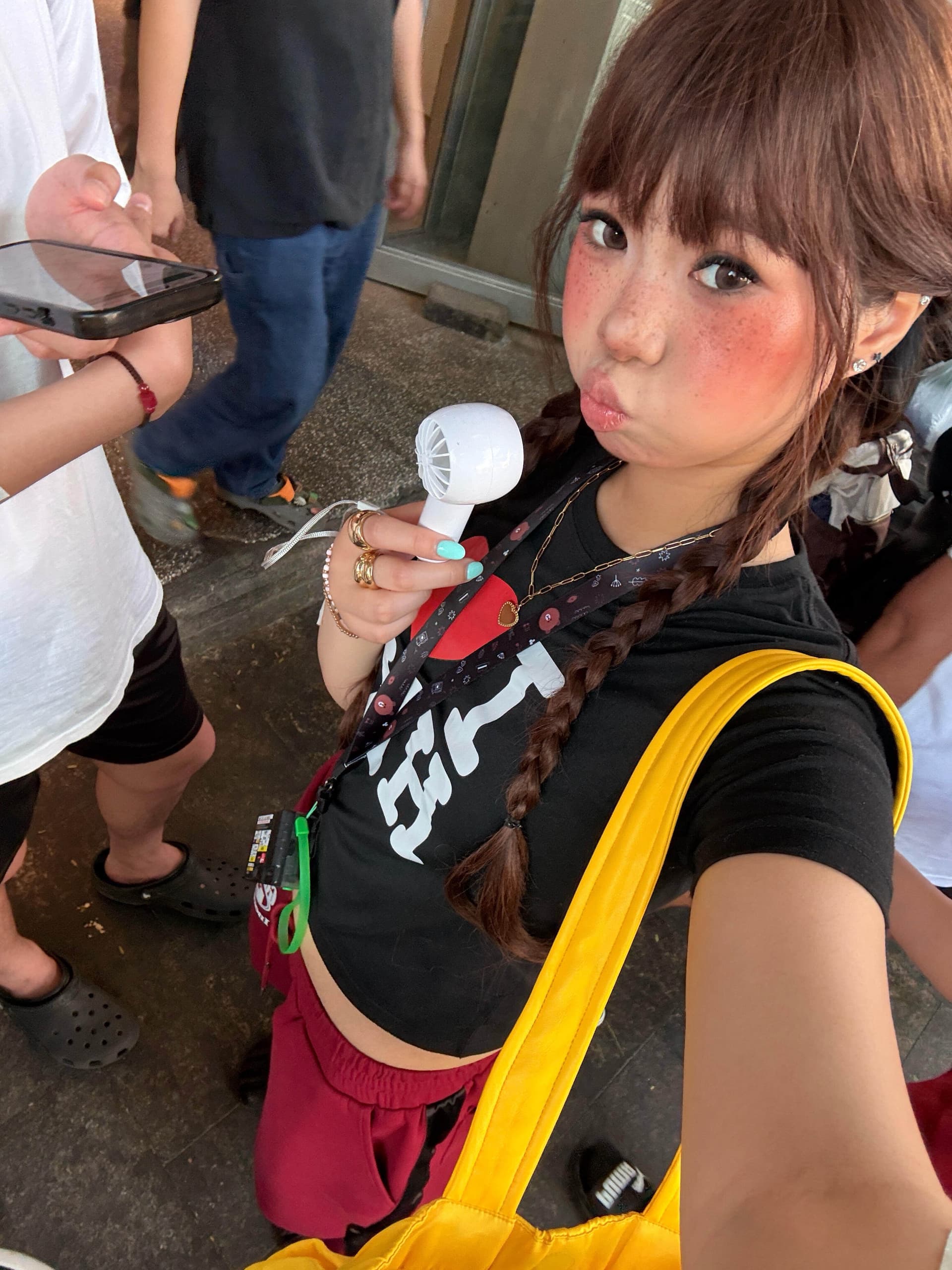 아메리칸 레트로 라운드 넥 핫걸 쇼트 스타일 프린트 반팔 티셔츠 이미지 3