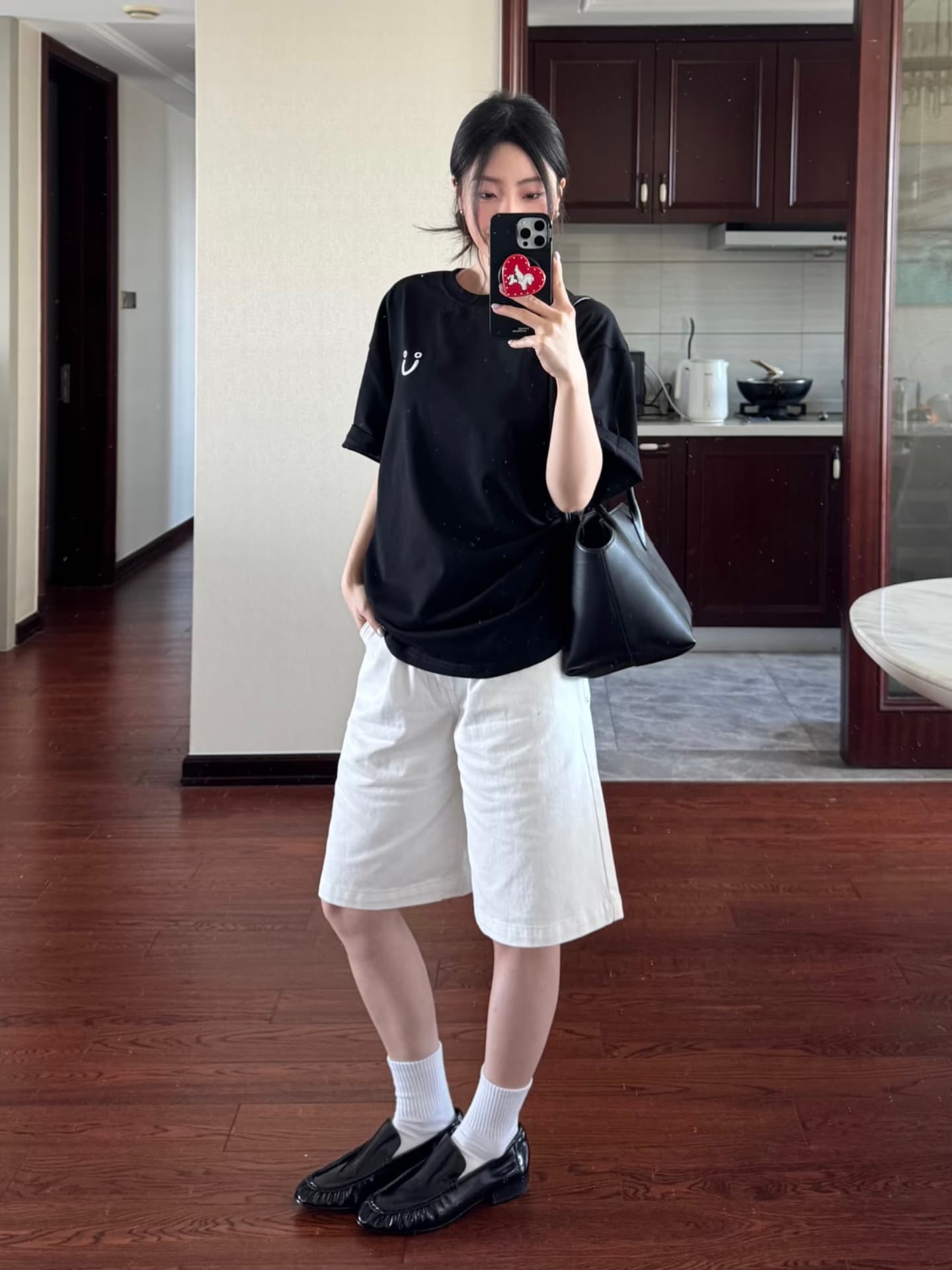 한국 스타일 chi 프린트 연령 감소 라운드 넥 반팔 티셔츠 여성 루즈핏 느긋한 바람 맨위 여성 여름 상세 이미지 5