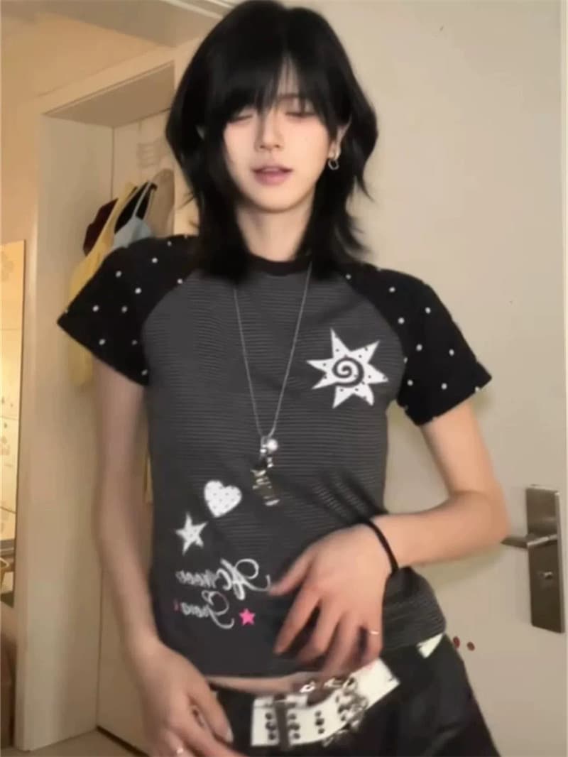 좋은 품질 원본 스트라이프 40 220 그램 92 면 8 암모니아 Lun 반팔 티셔츠 이미지 3