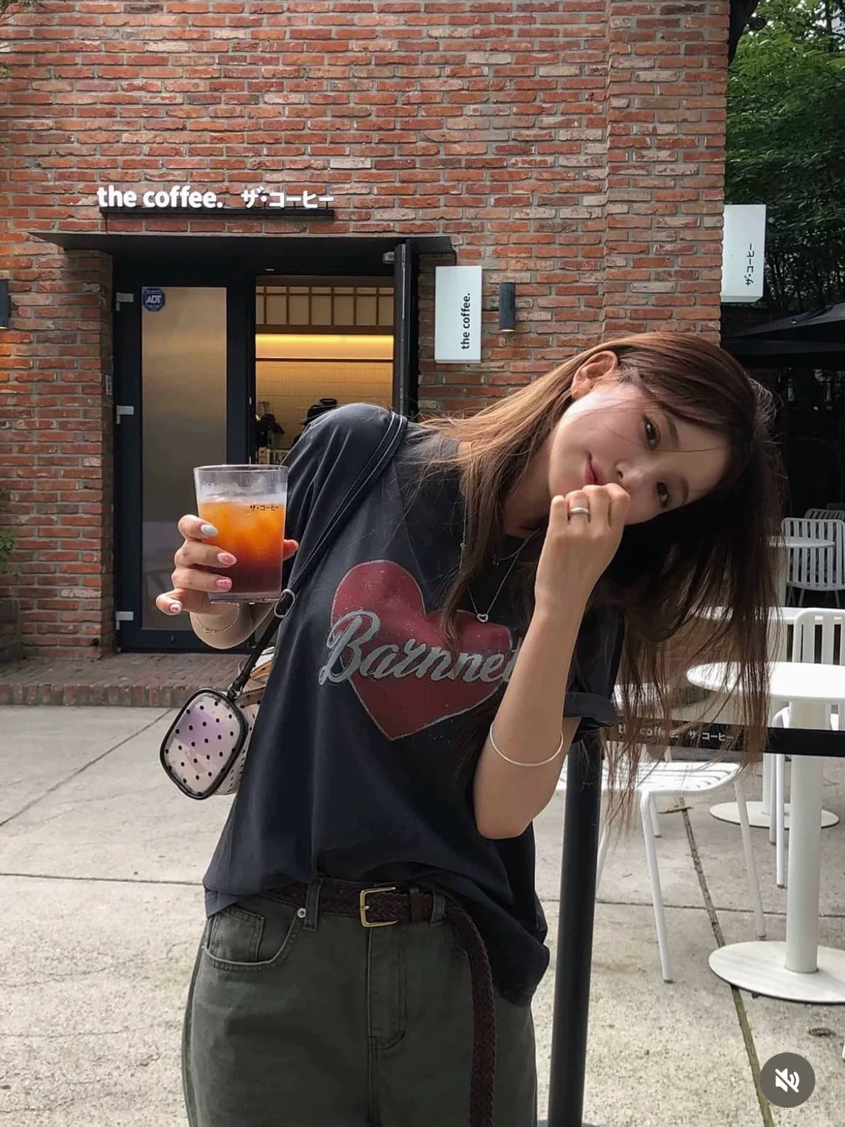230 크 워싱 마 오래된 순면 반팔 티셔츠 여성 루즈핏 대 에디션 상세 이미지 5