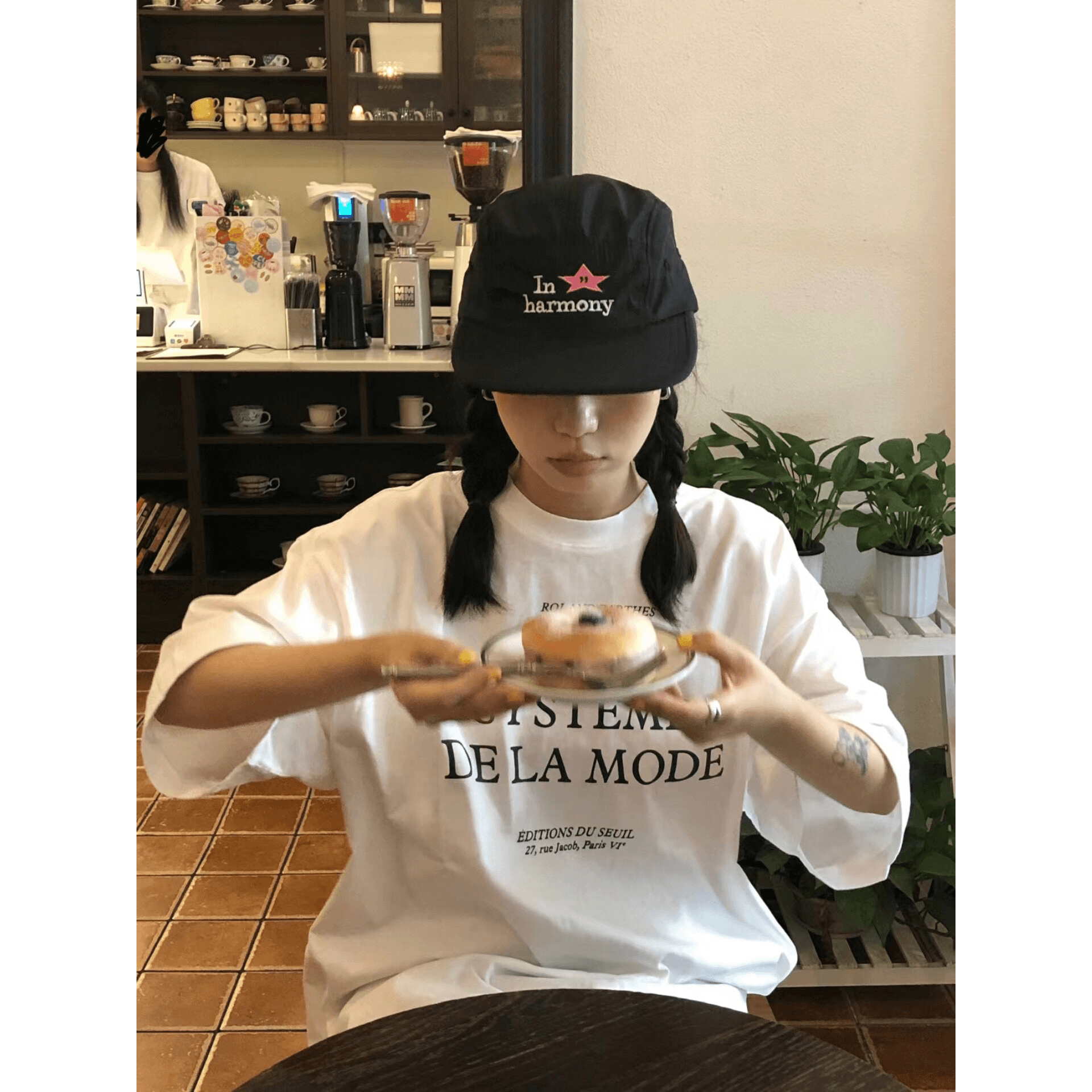 한국 스타일 새로운 핫걸 반팔 티셔츠 여성 루즈핏 디자인 센스 다용도 맨위 이미지 5