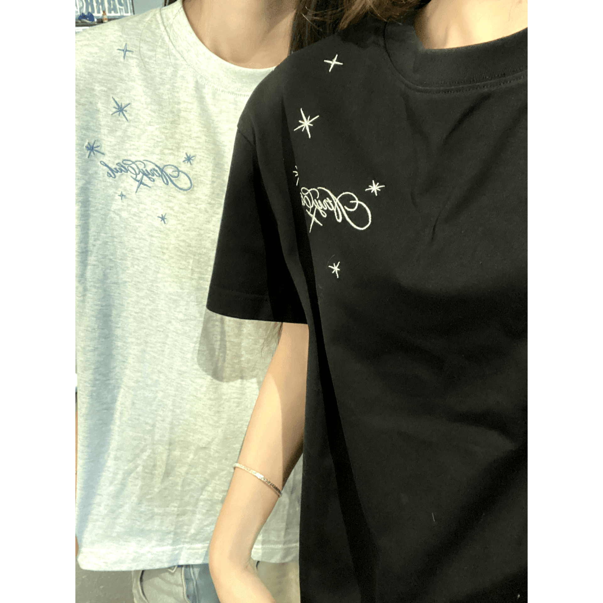 주문 접착제 표준 자수 네리 가게 천 19 지점 220 그램 순면 반팔 티셔츠 이미지 5